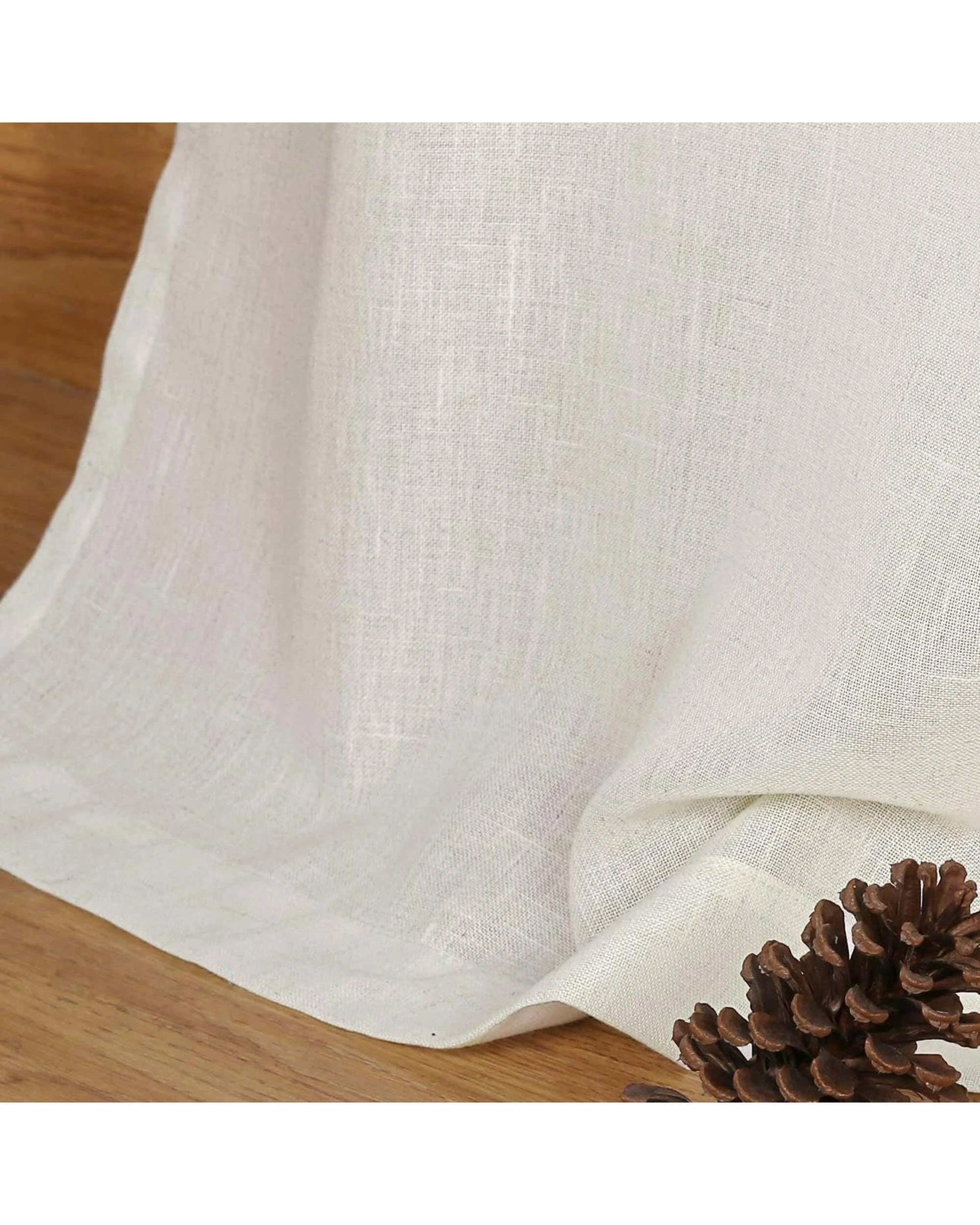 3 Smarcute Linen Blended Tab Top Curtain - 2X 132x243cm - Natural, 3 of 5