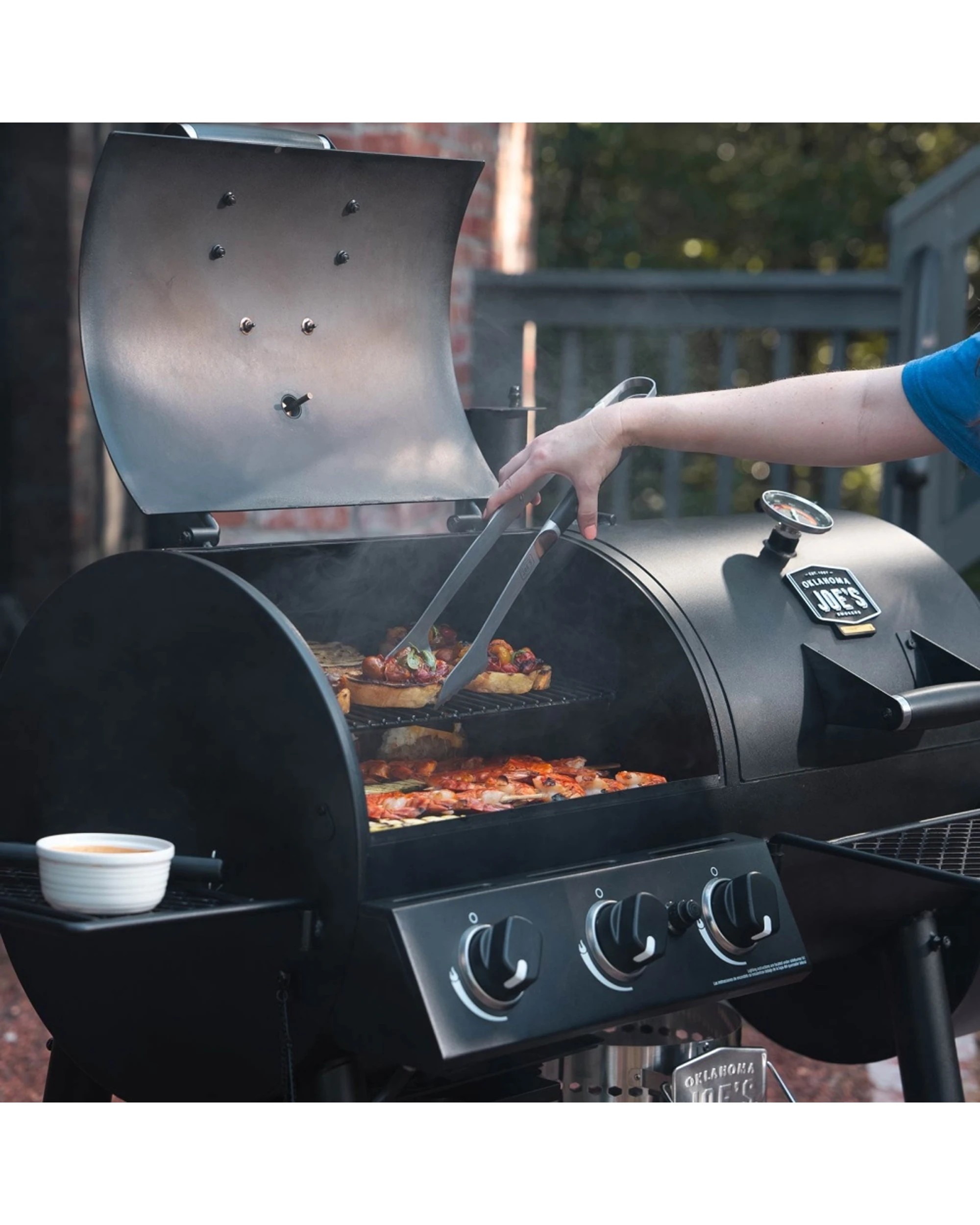 7 Oklahoma Joes Canyon Combo Charcoal 3 Burner Gas Smoker And Grill - Black, 7 of 7