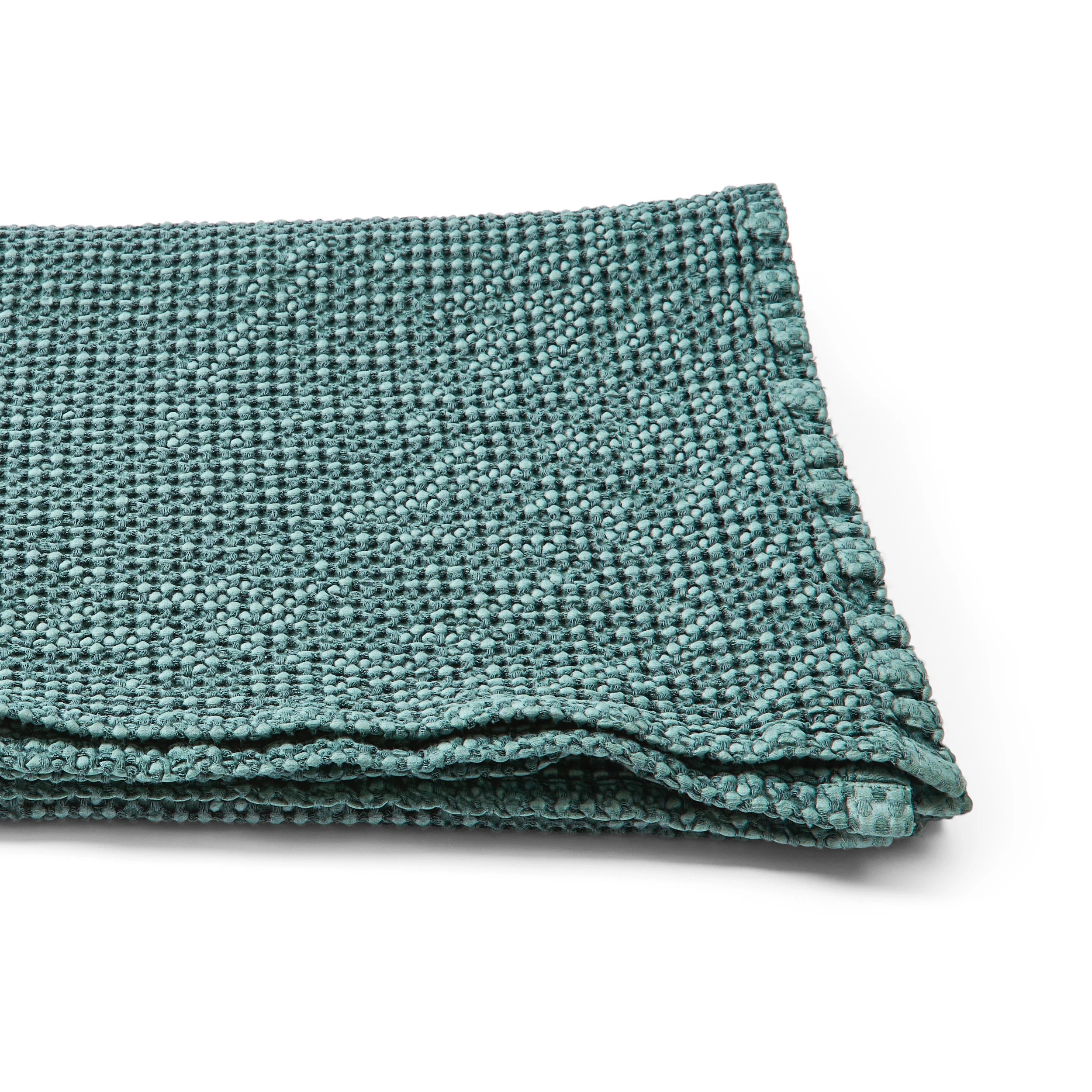 6 Stonewashed Australian Cotton Waffle Throw - Teal, 6 of 6
