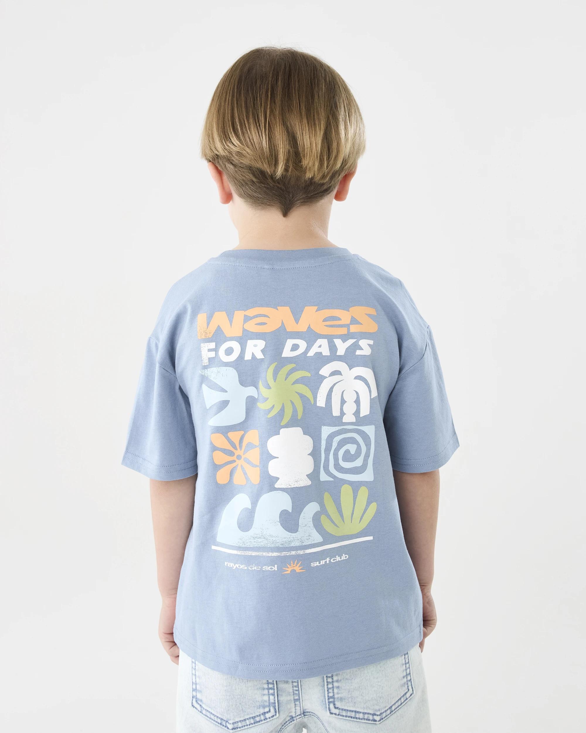 2 Chest Print T-shirt Blu Surf, 2 of 8