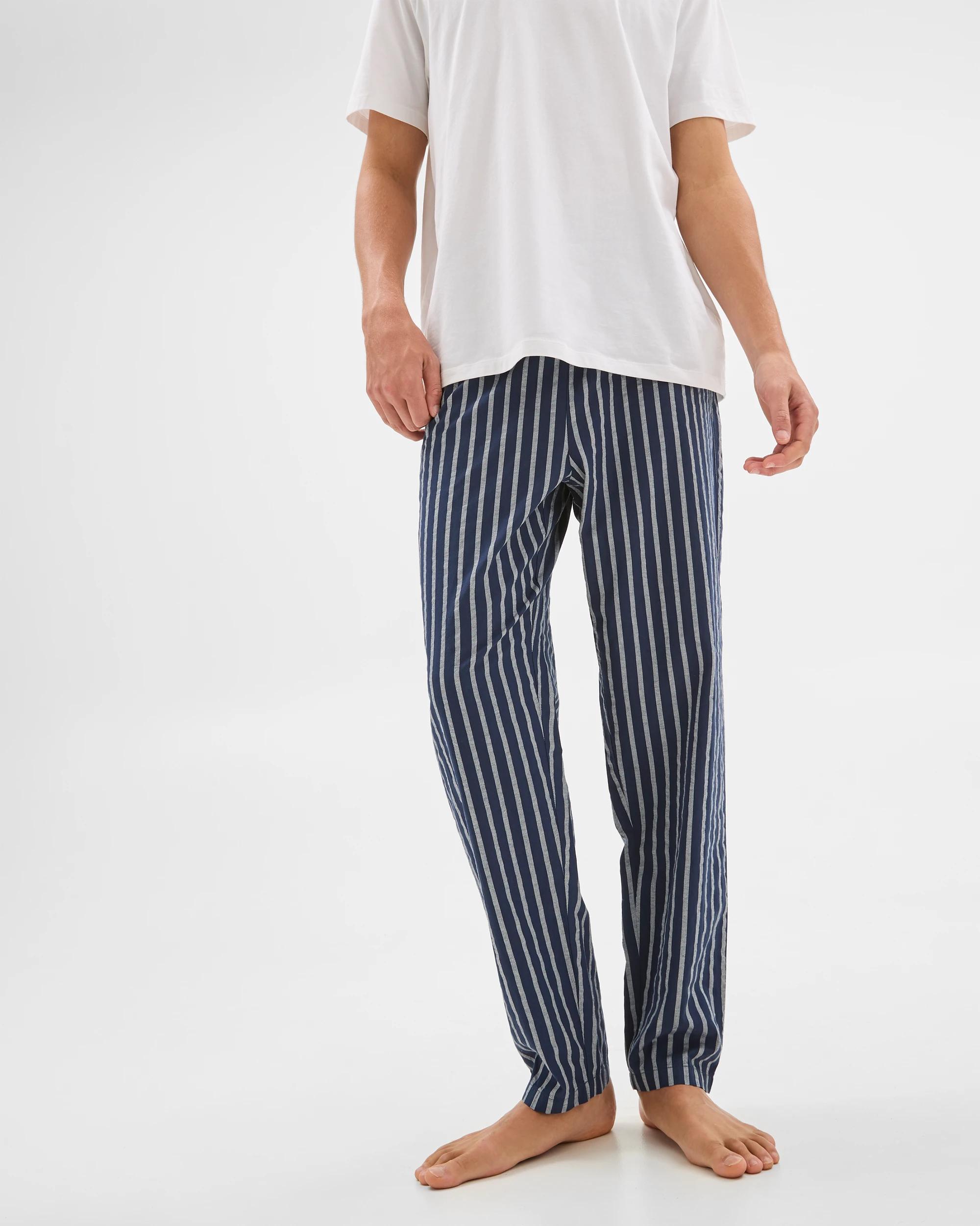2 Australian Cotton Poplin Sleep Lounge Pants -  Maxx NAVY BLUE STRIPE, 2 of 6