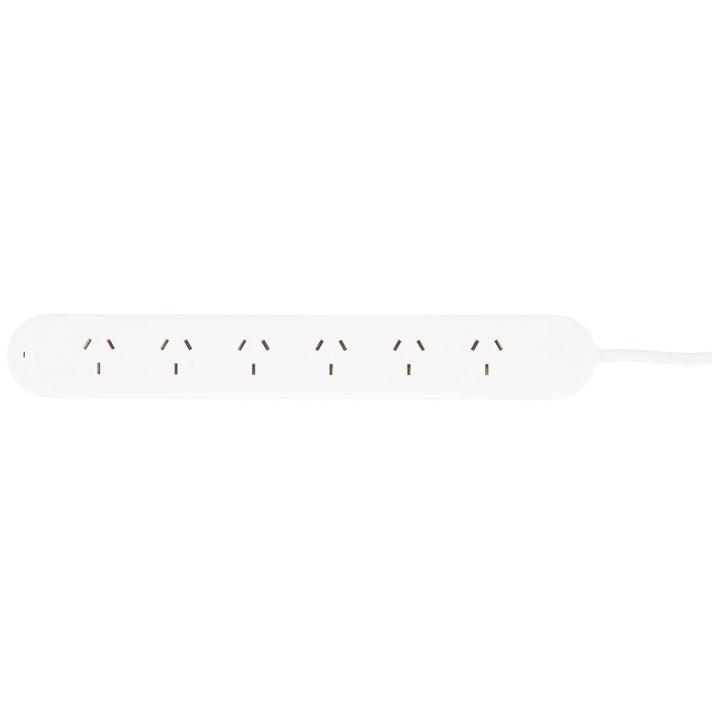 1 HPM Surge Protected 6 Outlet Powerboard 0.9m White, 1 of 2