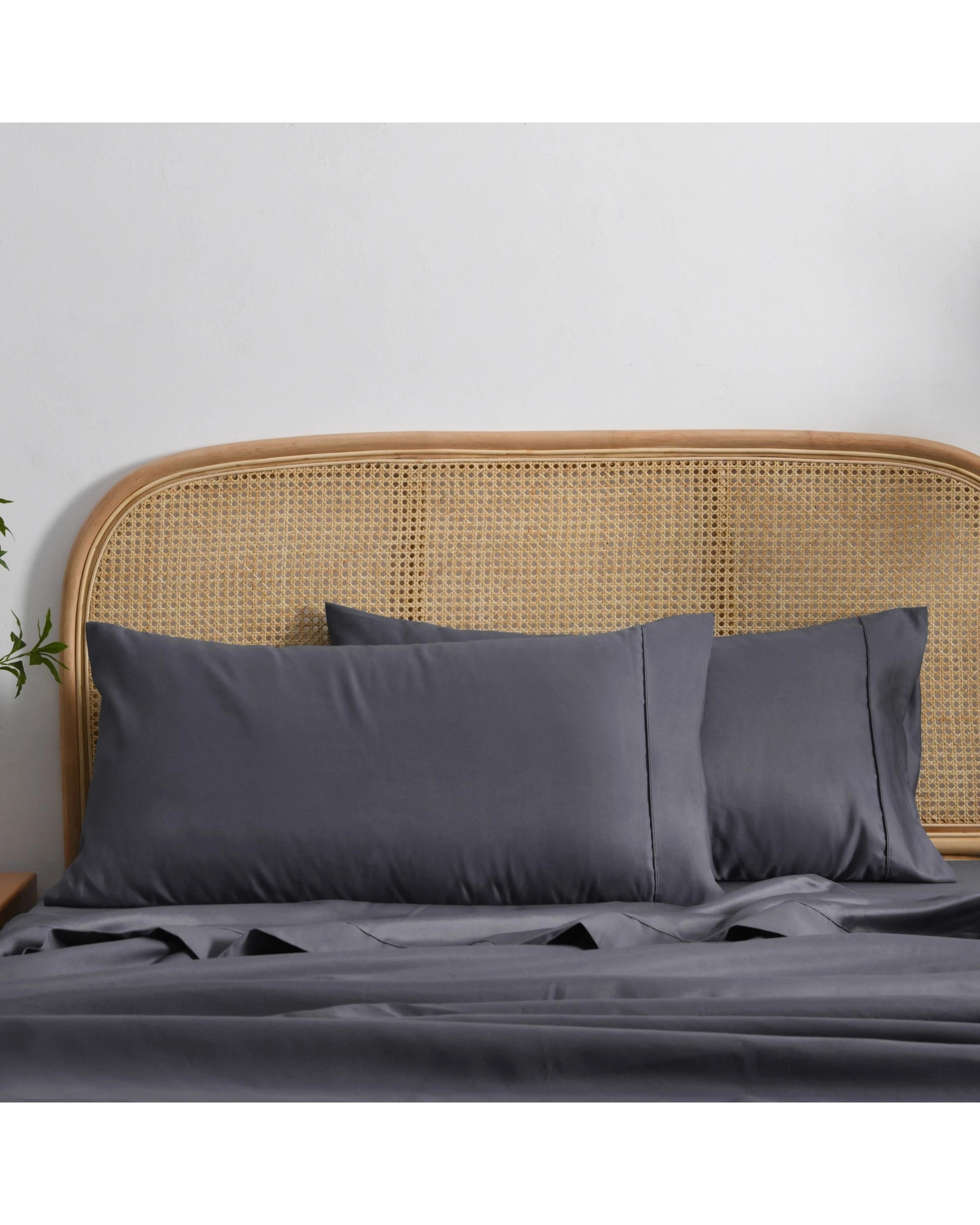 1 Dreamaker 1500TC Cotton Rich Sateen King Pillowcase Twin Pack - Charcoal, 1 of 5