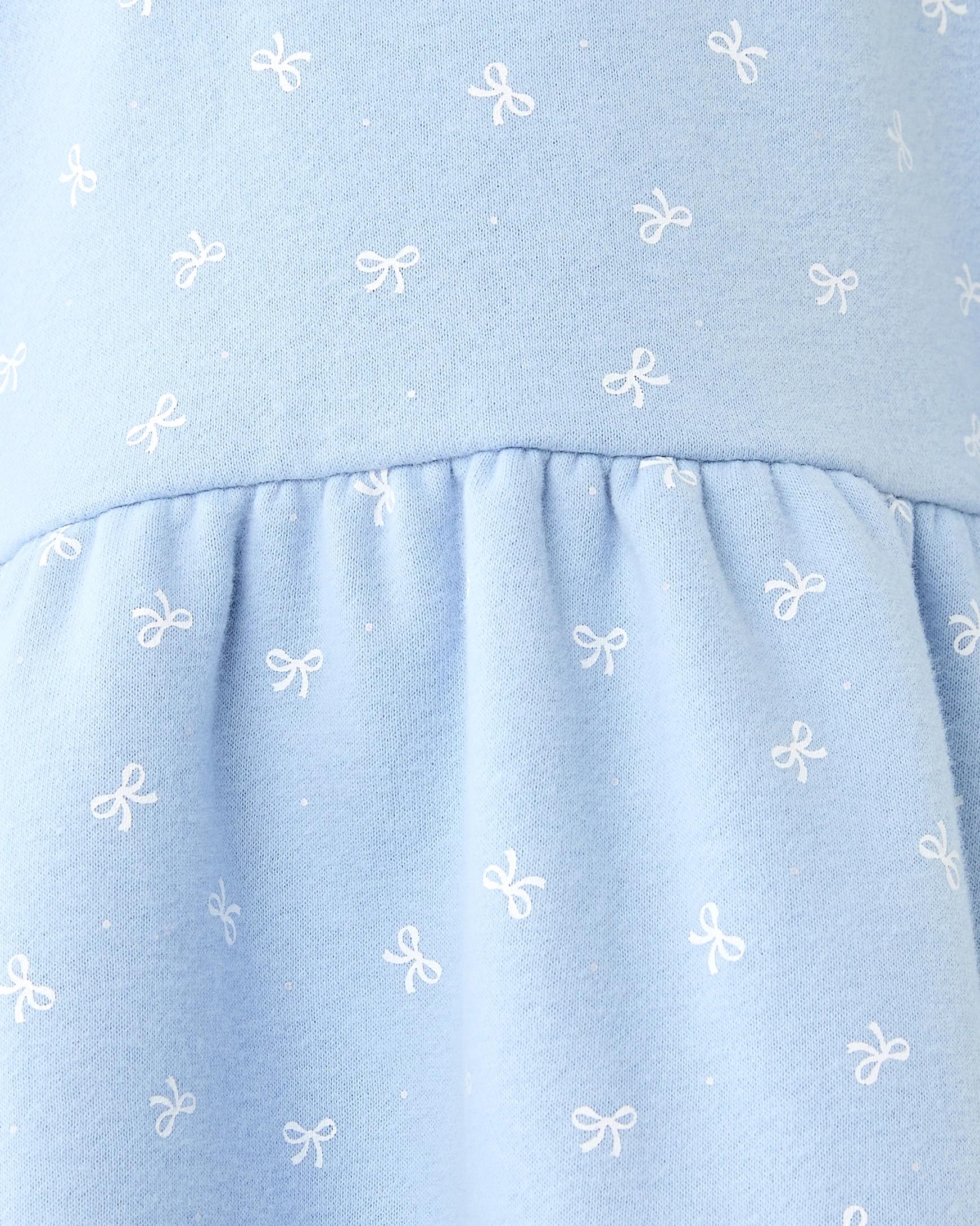 3 Fleece Dress Blu Bow, 3 of 8