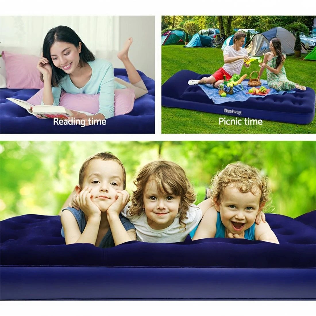 6 Bestway Air Mattress Single Inflatable Bed 185x76x22cm Airbed - Single Bed - Blue, 6 of 7