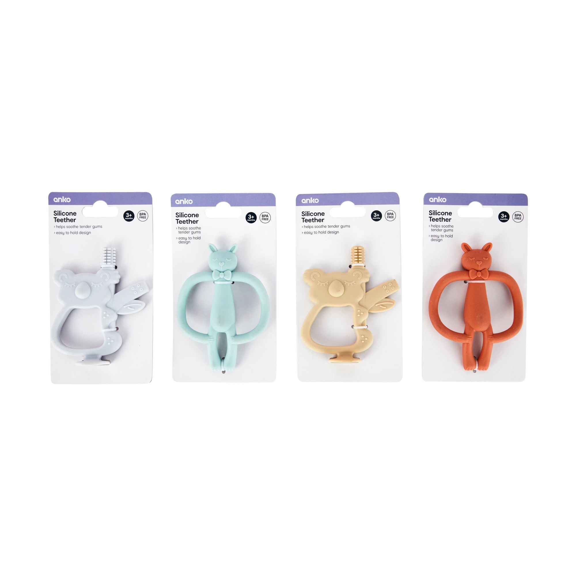 3 Silicone Teether - Assorted, 3 of 3