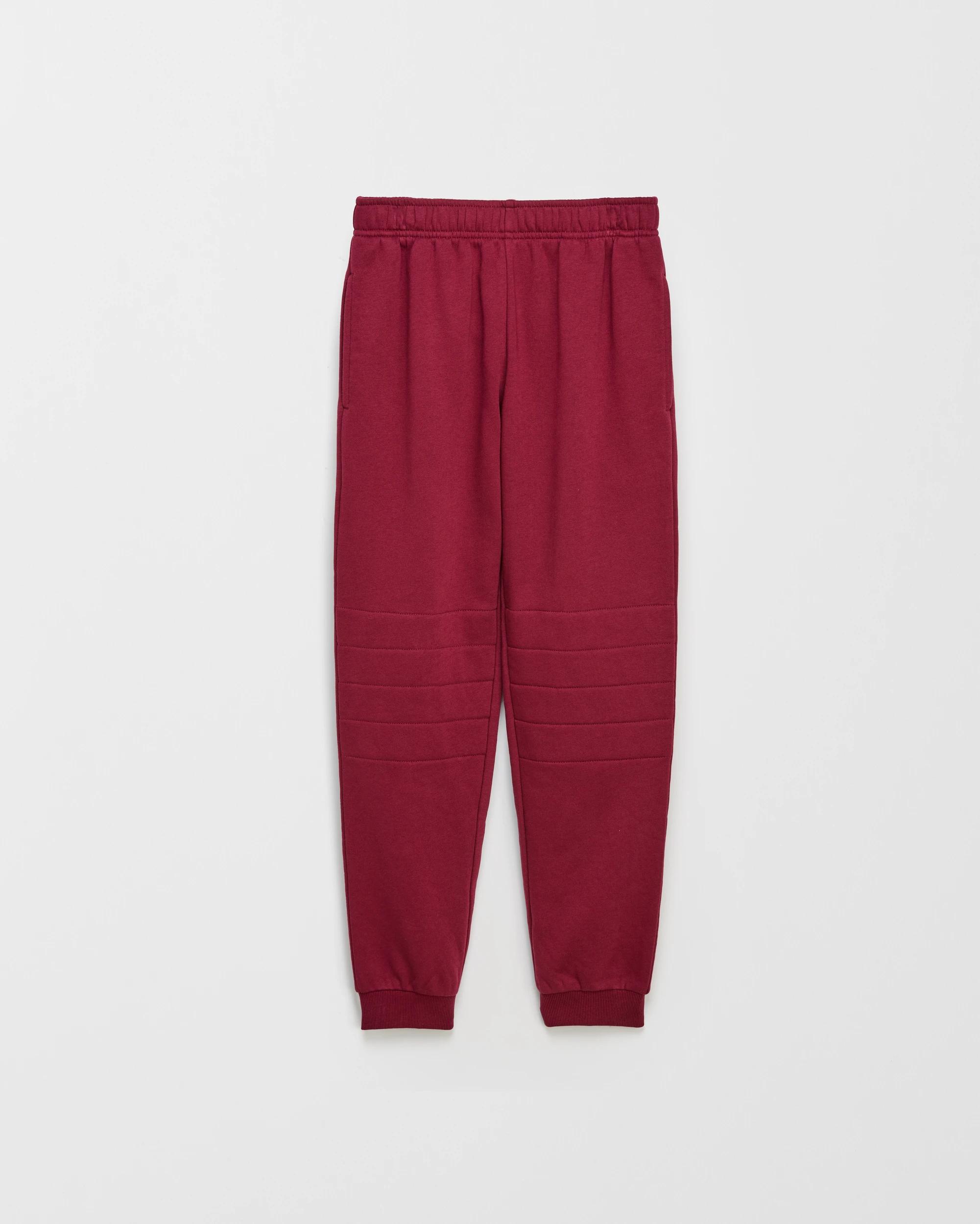 2 Target Australian Cotton School Double Knee Trackpant 2 Pack BURGUNDY, 2 of 3