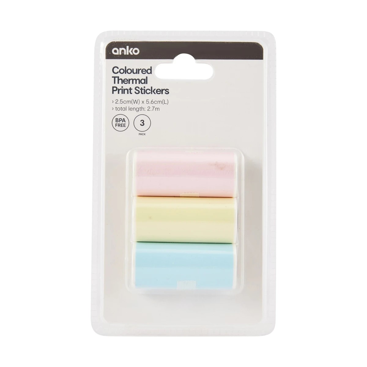 8 3 Pack Coloured Thermal Print Stickers, 8 of 8