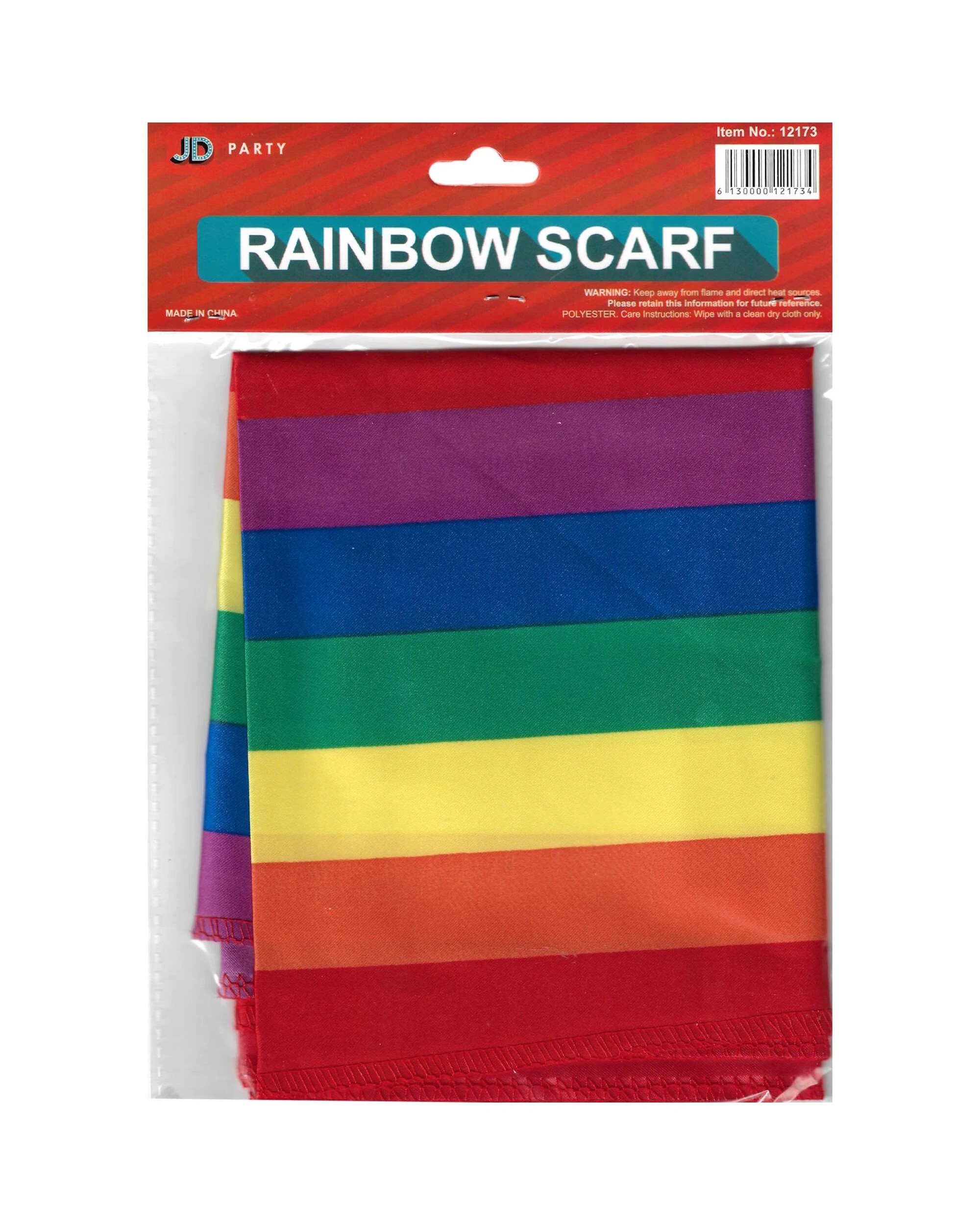 3 Partyrama Rainbow Stripe Scarf - Multi, 3 of 3