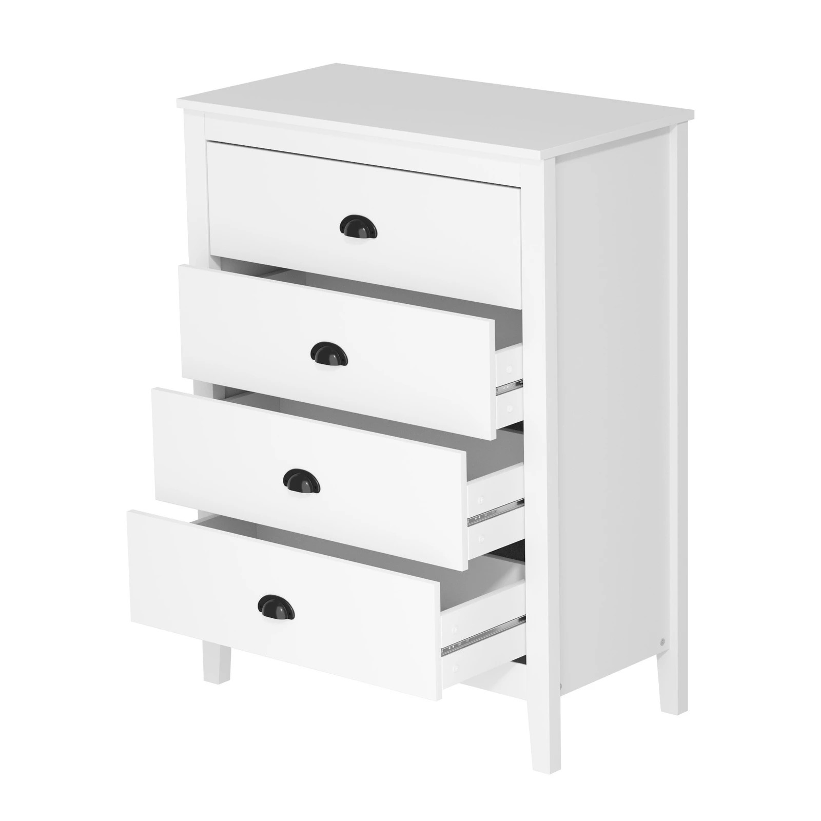 8 Oikiture 4 Chest Of Drawers Dresser Storage Cabinet Tallboy Vintage
 - White, 8 of 10