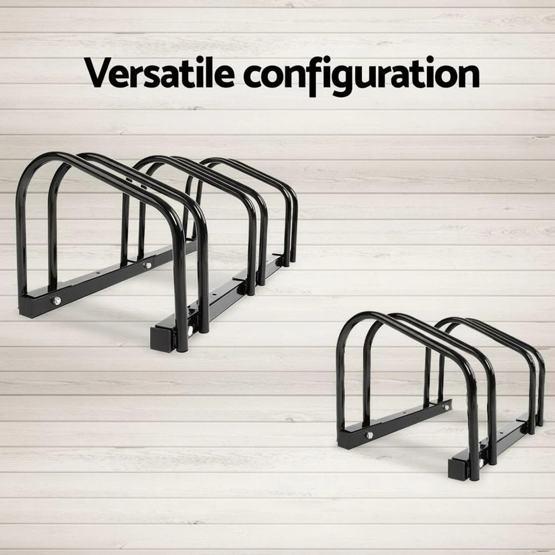 4 Weisshorn 3 Bike Stand Rack Bicycle Storage Floor Parking Holder Cycling - Black, 4 of 9