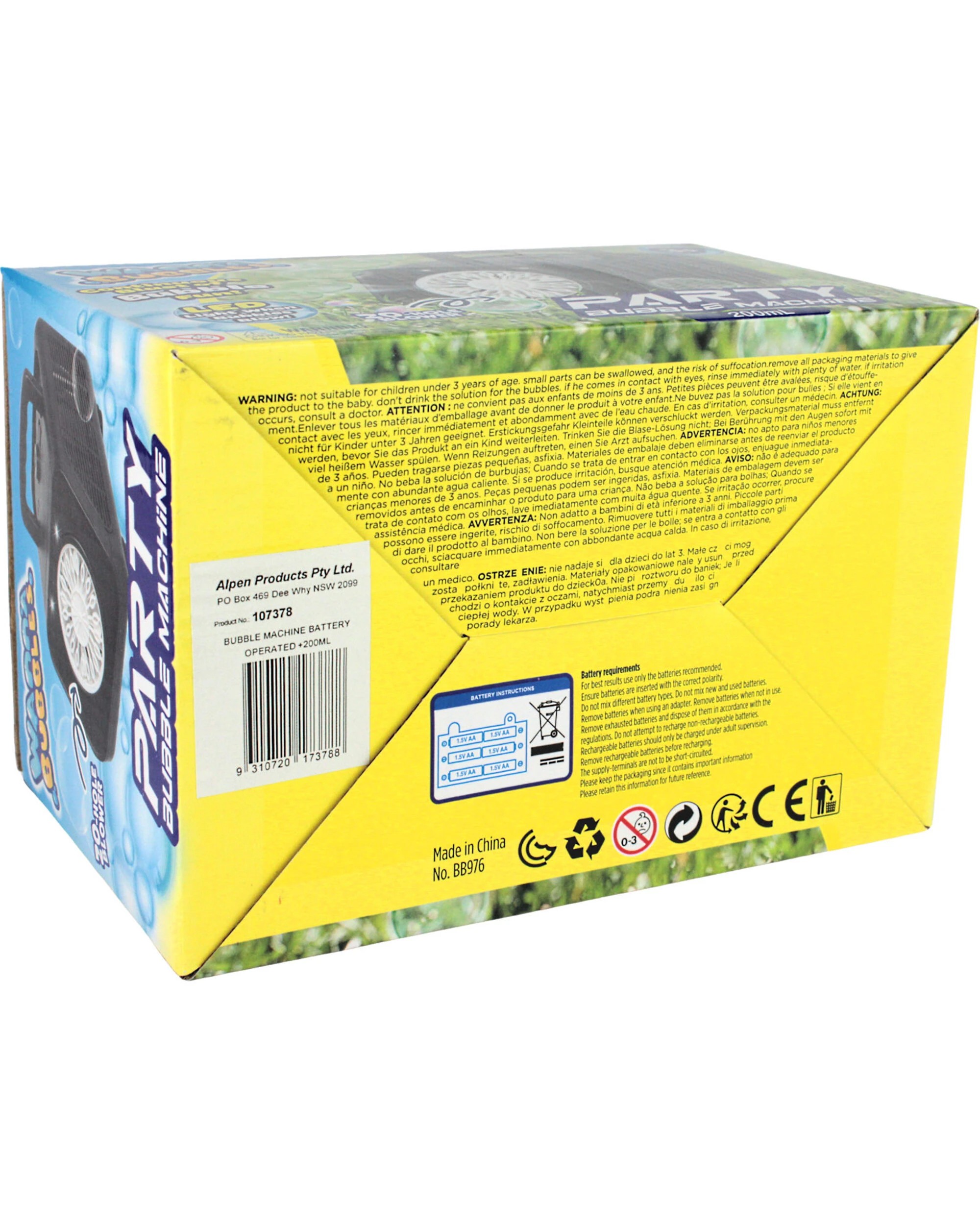 4 Alpen Battery Operated Bubble Machine 20 Hole - Black, 4 of 4