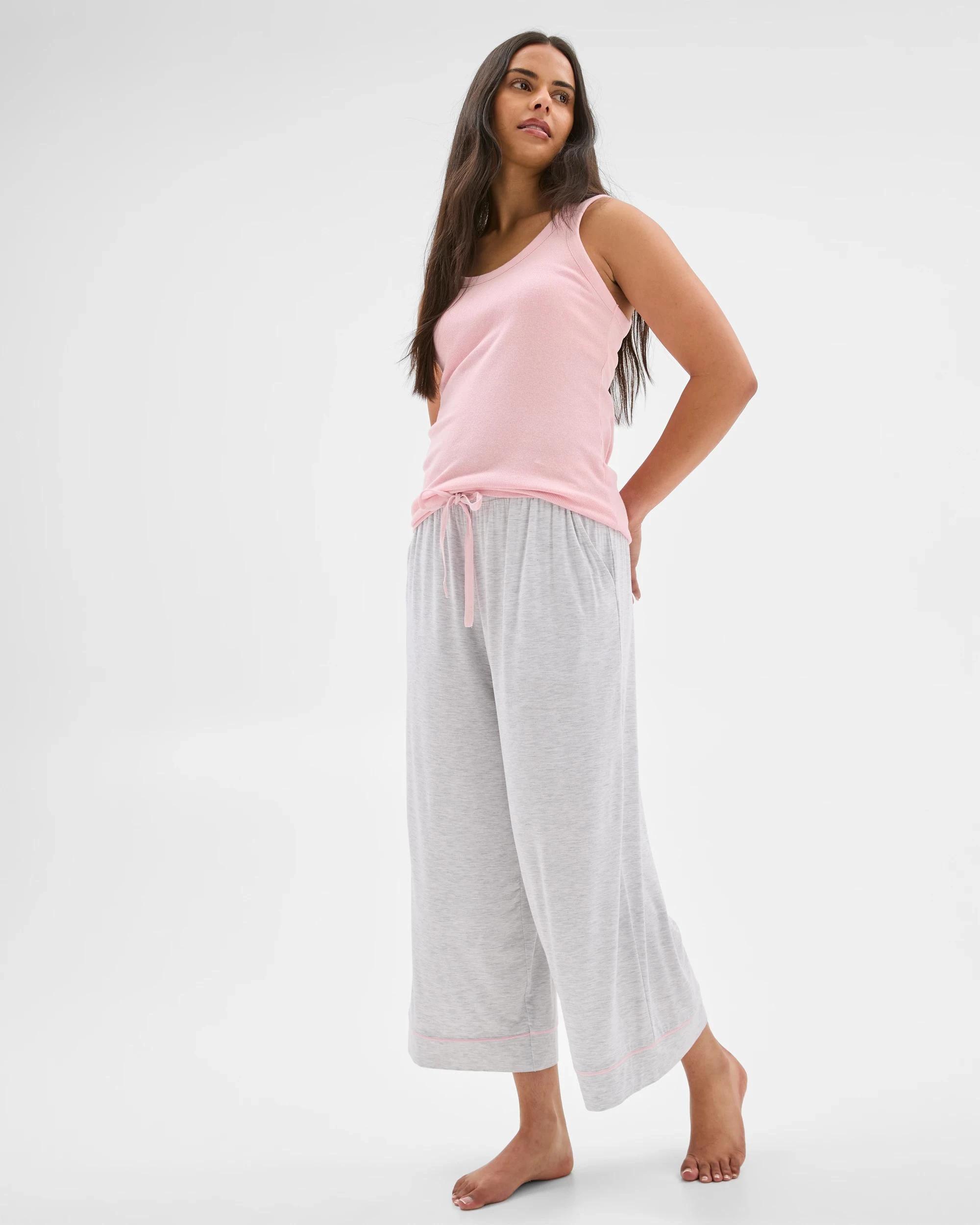 6 Target Woman Bamboo Soft Comfort Sleep Culotte Pants GREY, 6 of 6