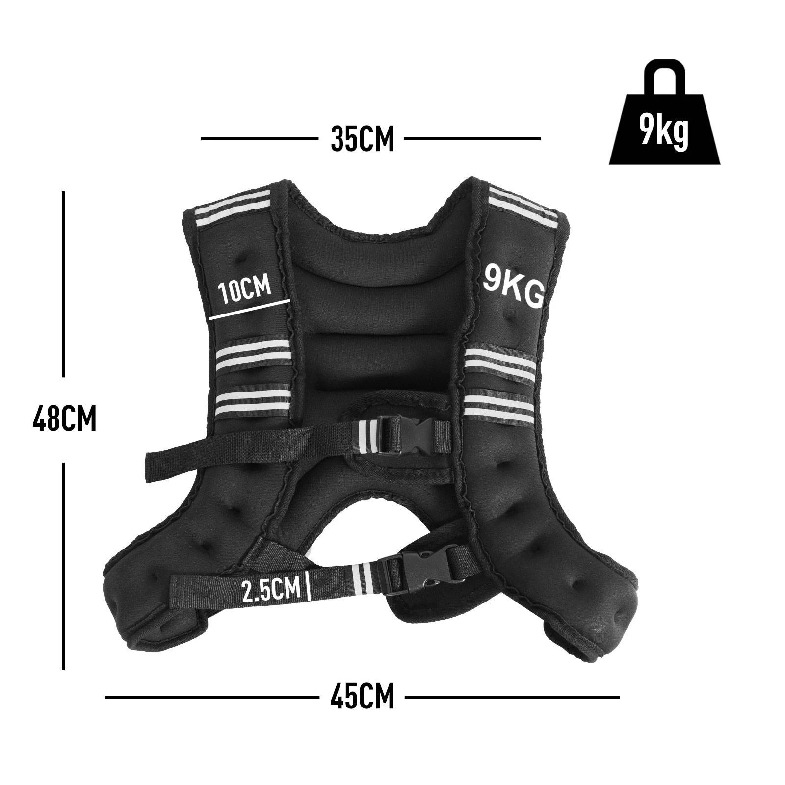 2 Costway 9kg Weighted Vest Workout Sports Fitness Strength Training Gym Exercise Vest w/Mesh Bag, 2 of 2