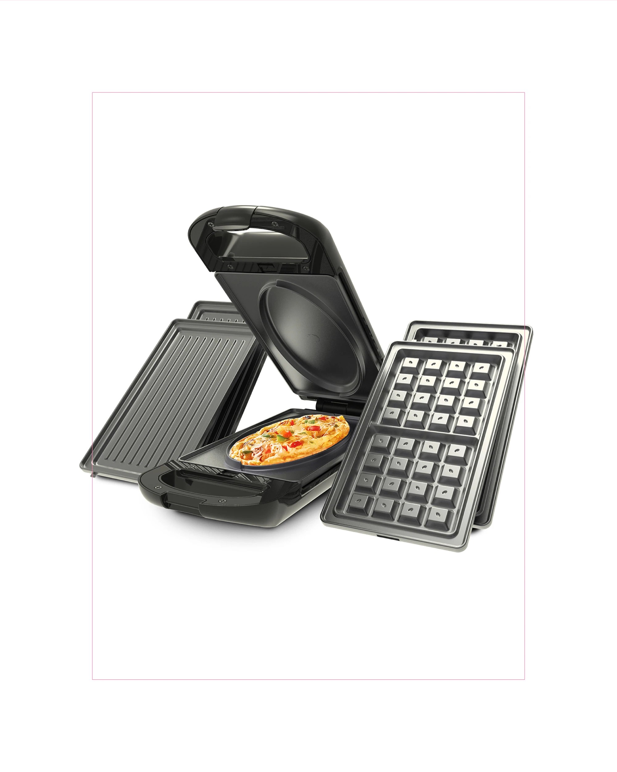 1 Global Shop Direct 5 Minute Clever Chef Deluxe Compact Time Saving Non-Stick Cooker with 3 Cooking Plates, 1 of 8