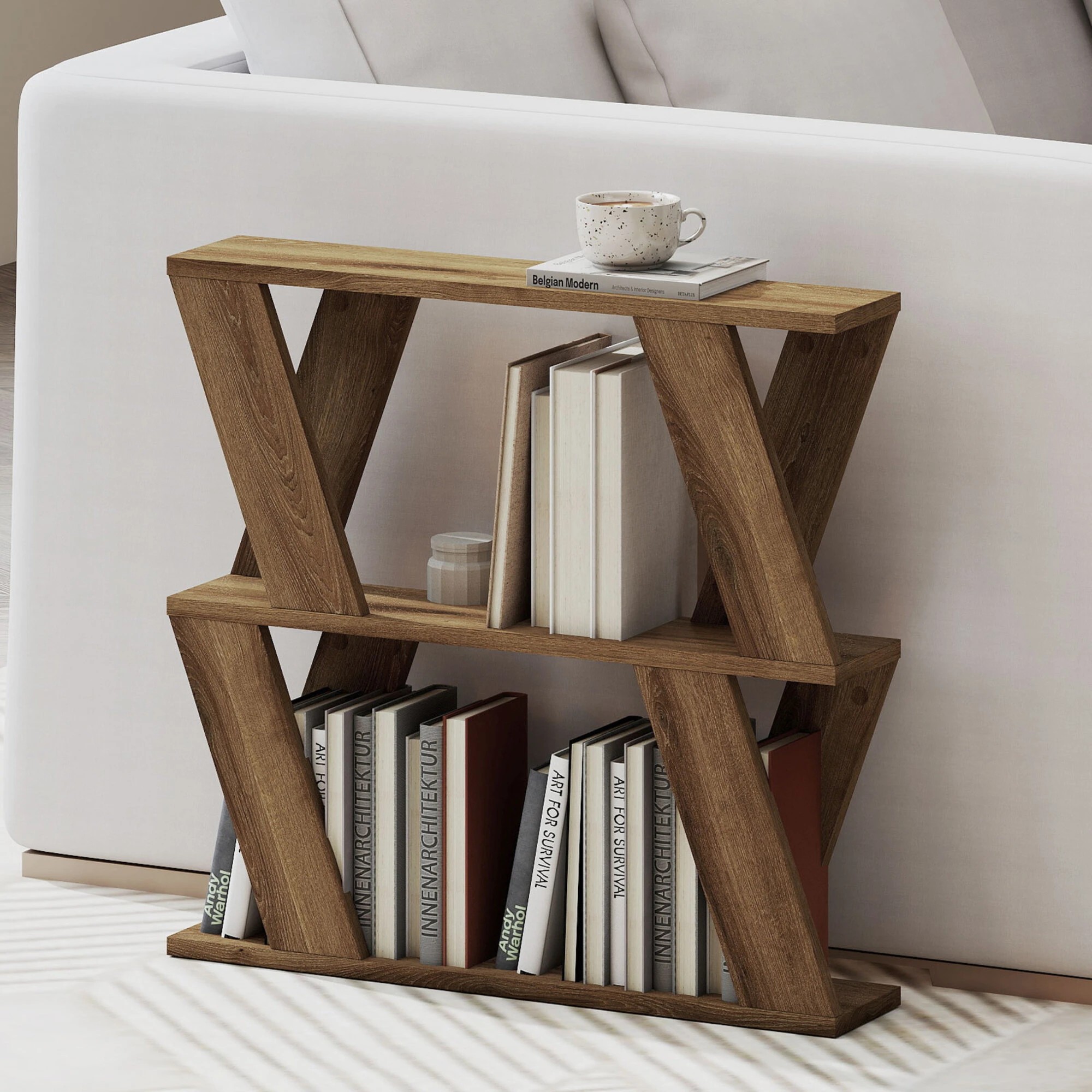 7 Levede Slim Side Table Two-Tier - Brown, 7 of 9