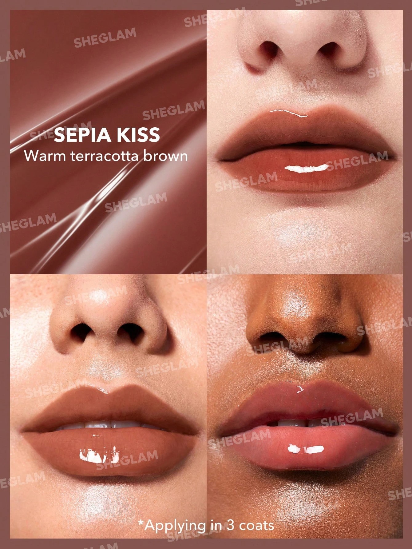 2 SHEGLAM Pout-Perfect Shine Lip Plumper - Sepia Kiss, 2 of 7