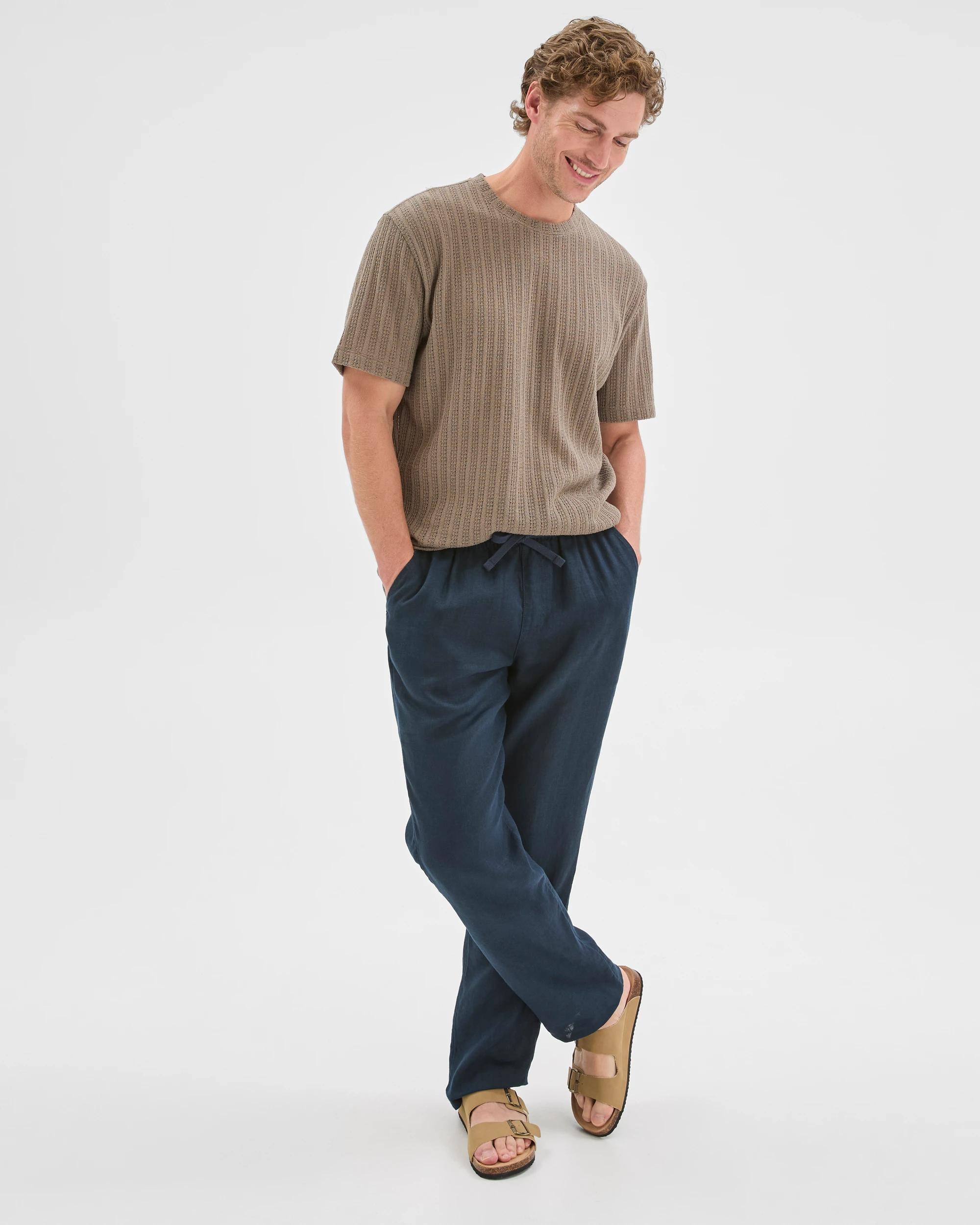 2 Target Man European Linen Full Length Pants NAVY, 2 of 7