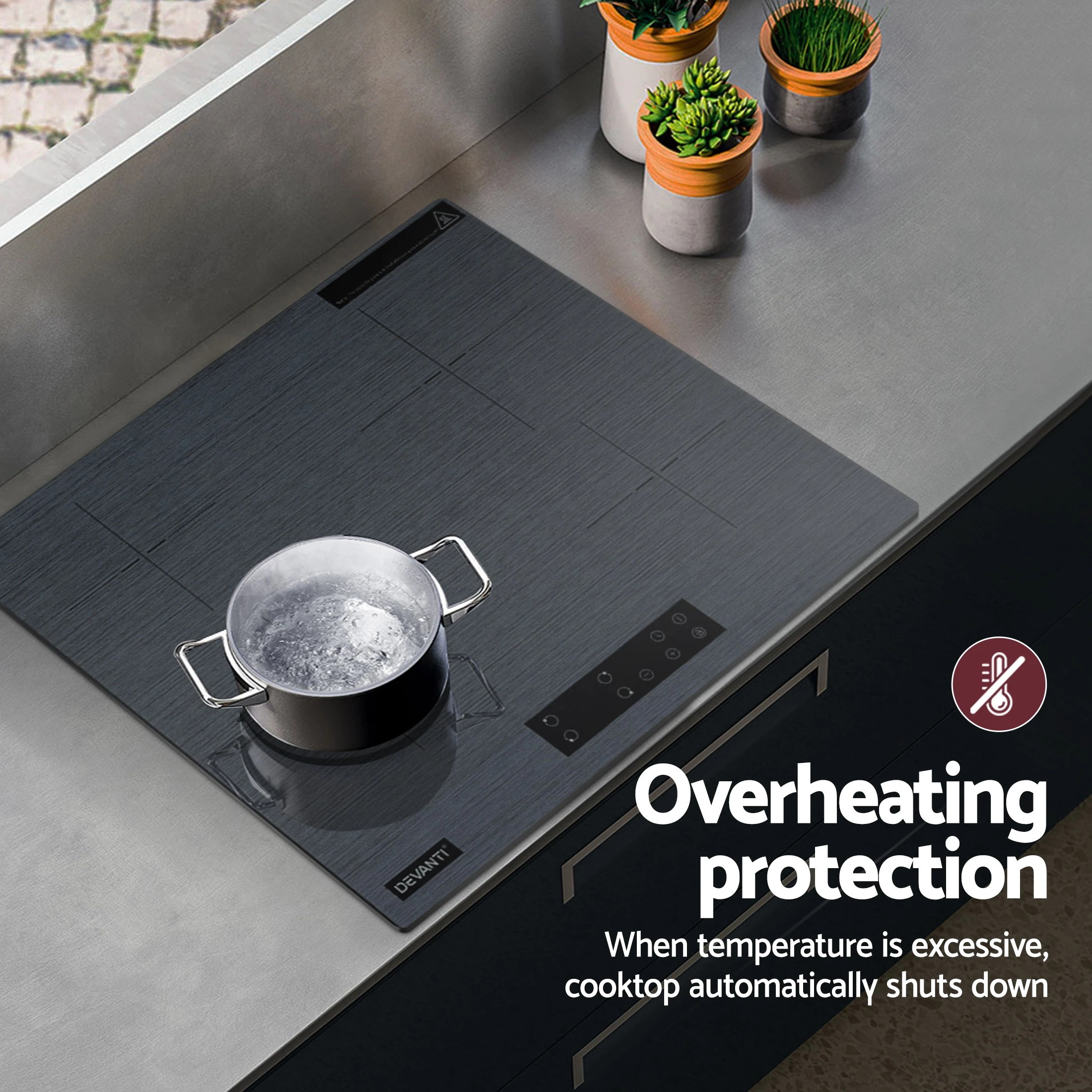10 Devanti Electric Ceramic Cooktop 60cm Touch Control - Grey, 10 of 10
