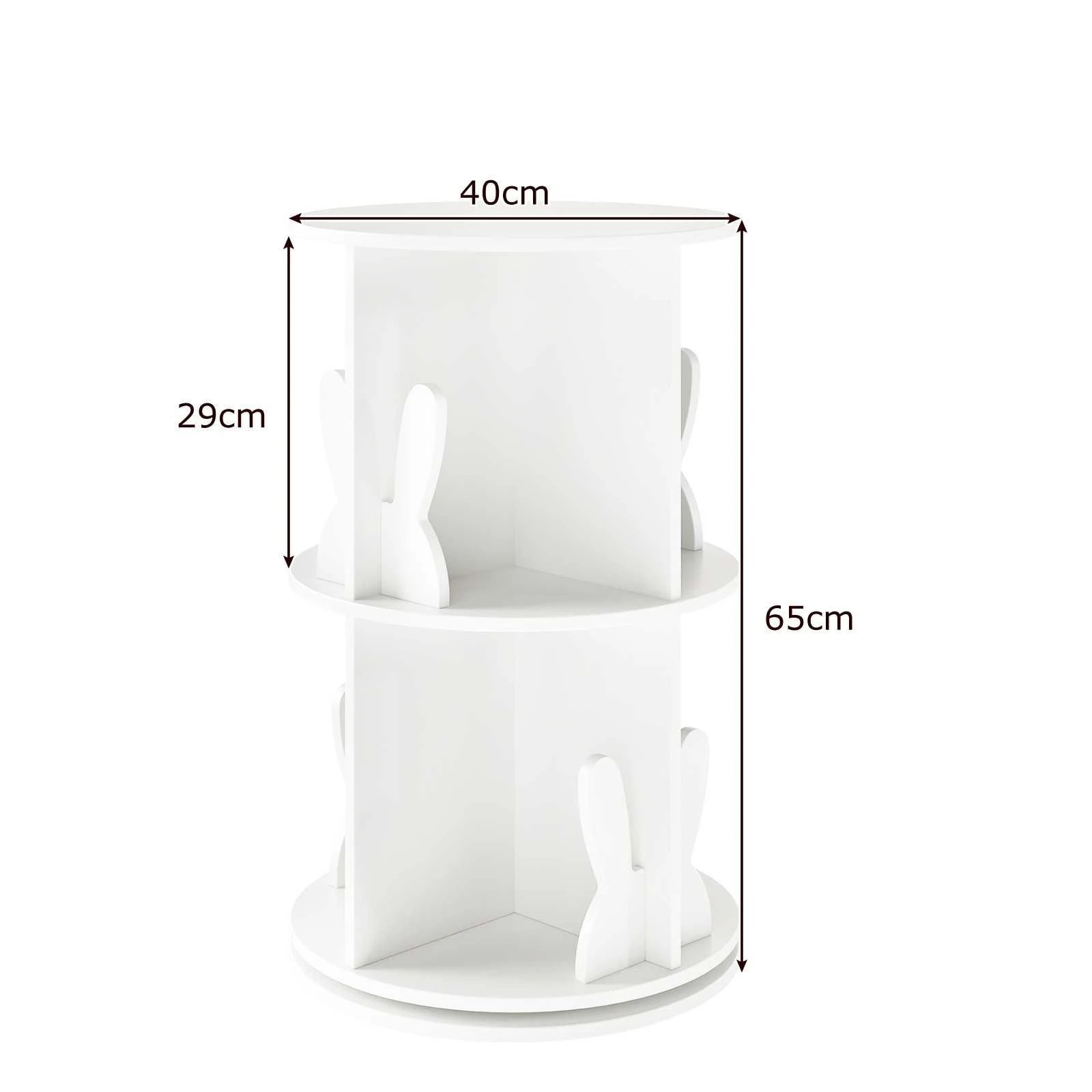 3 Costway Rotating Bookshelf Cute Bunny Bookcase, 3 of 3