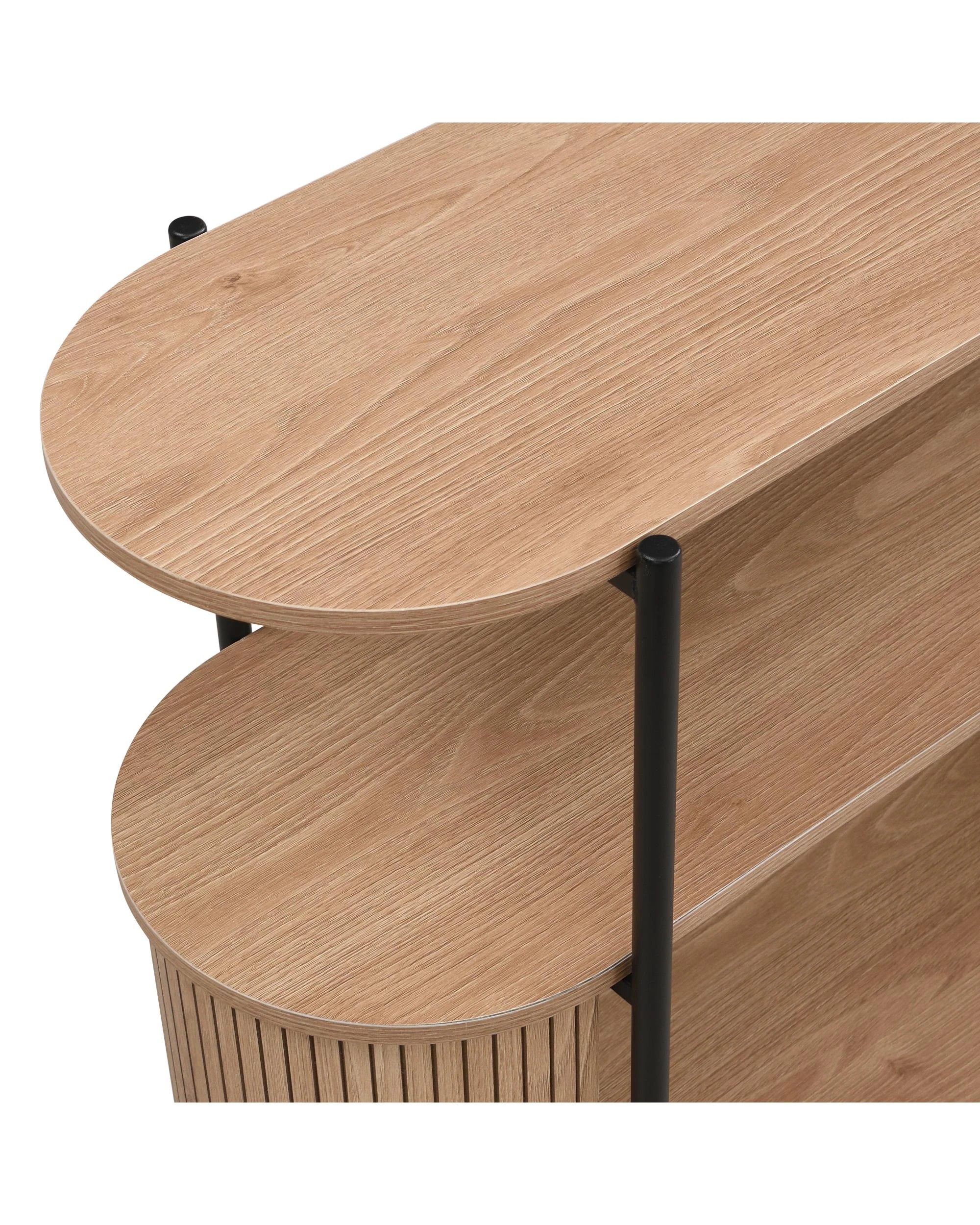 7 Kodu Console Storage 2 Tier Oak - Black, 7 of 10