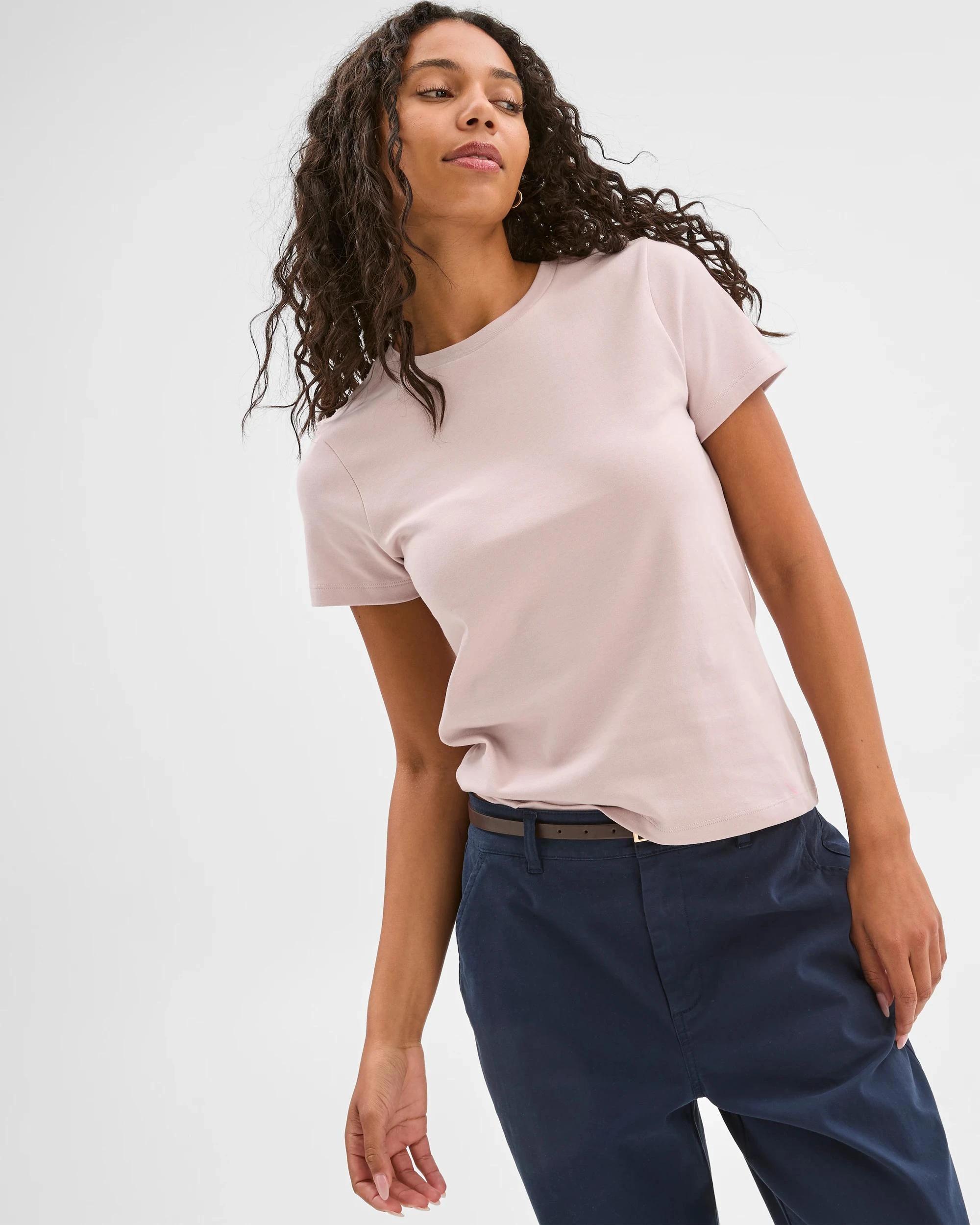 3 Target Australian Cotton Interlock Neat T-Shirt APRICOT / PINK, 3 of 6