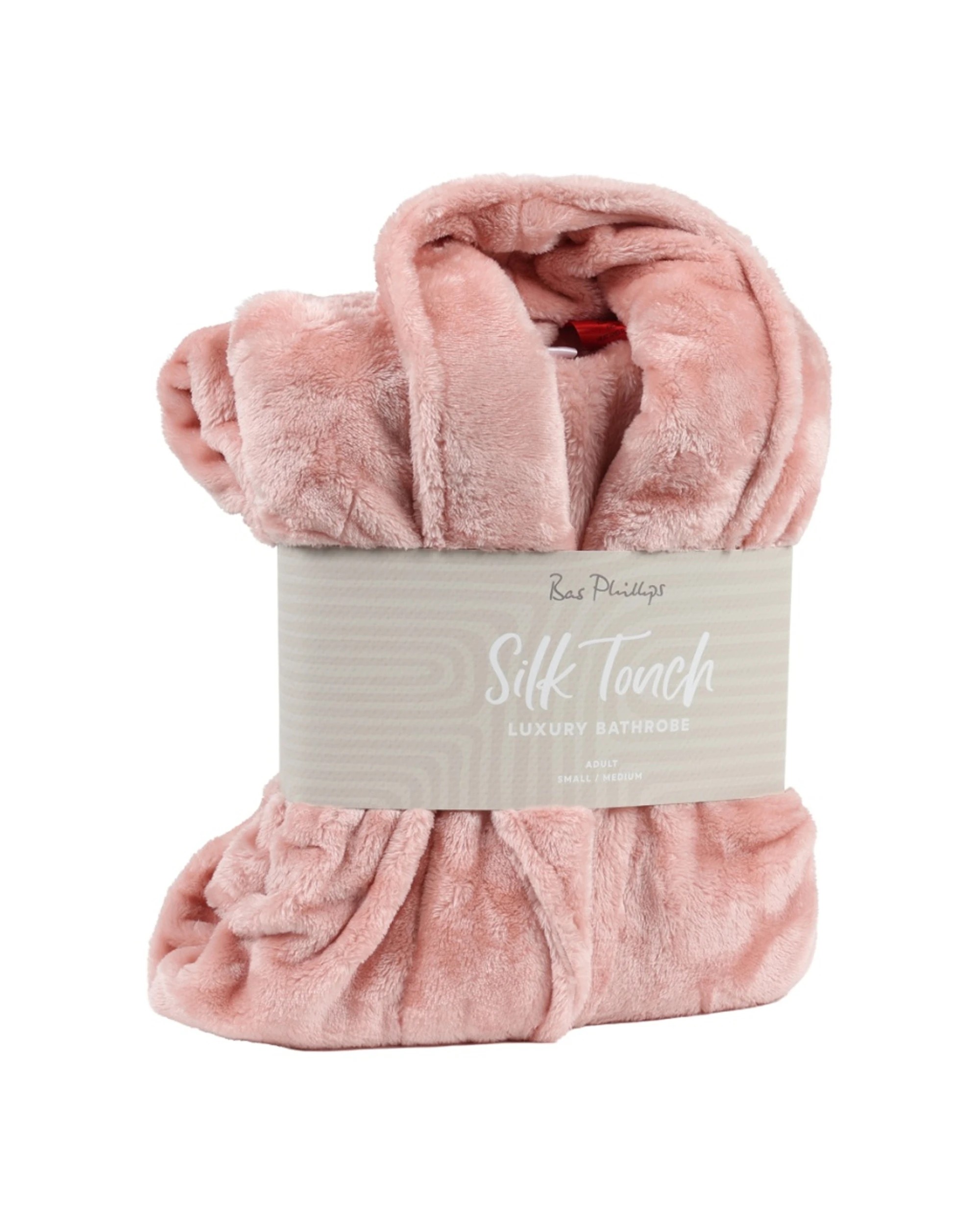 2 Bas Phillips Bath Robe Silk Touch Polyester 300GSM Small To Medium Rose - Pink, 2 of 3