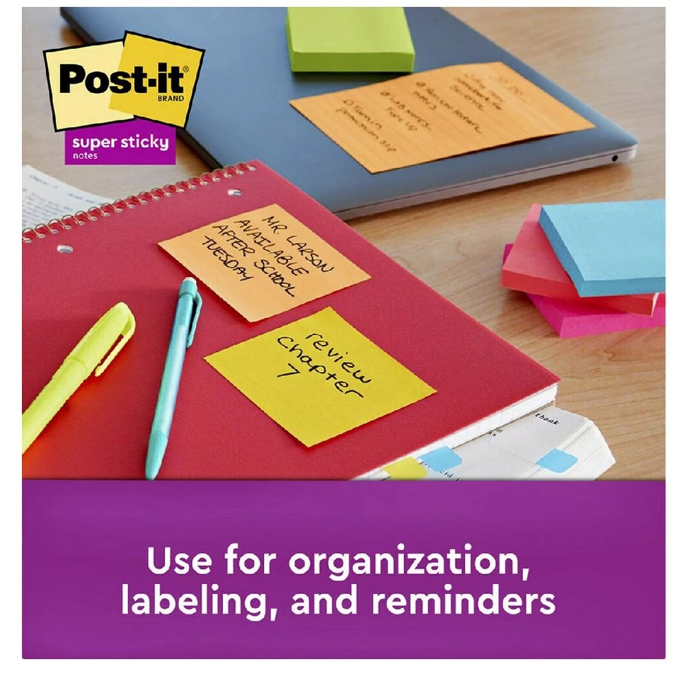 7 Post-it Super Sticky Notes 47 x 47mm Energy Boost 8 Pack, 7 of 10