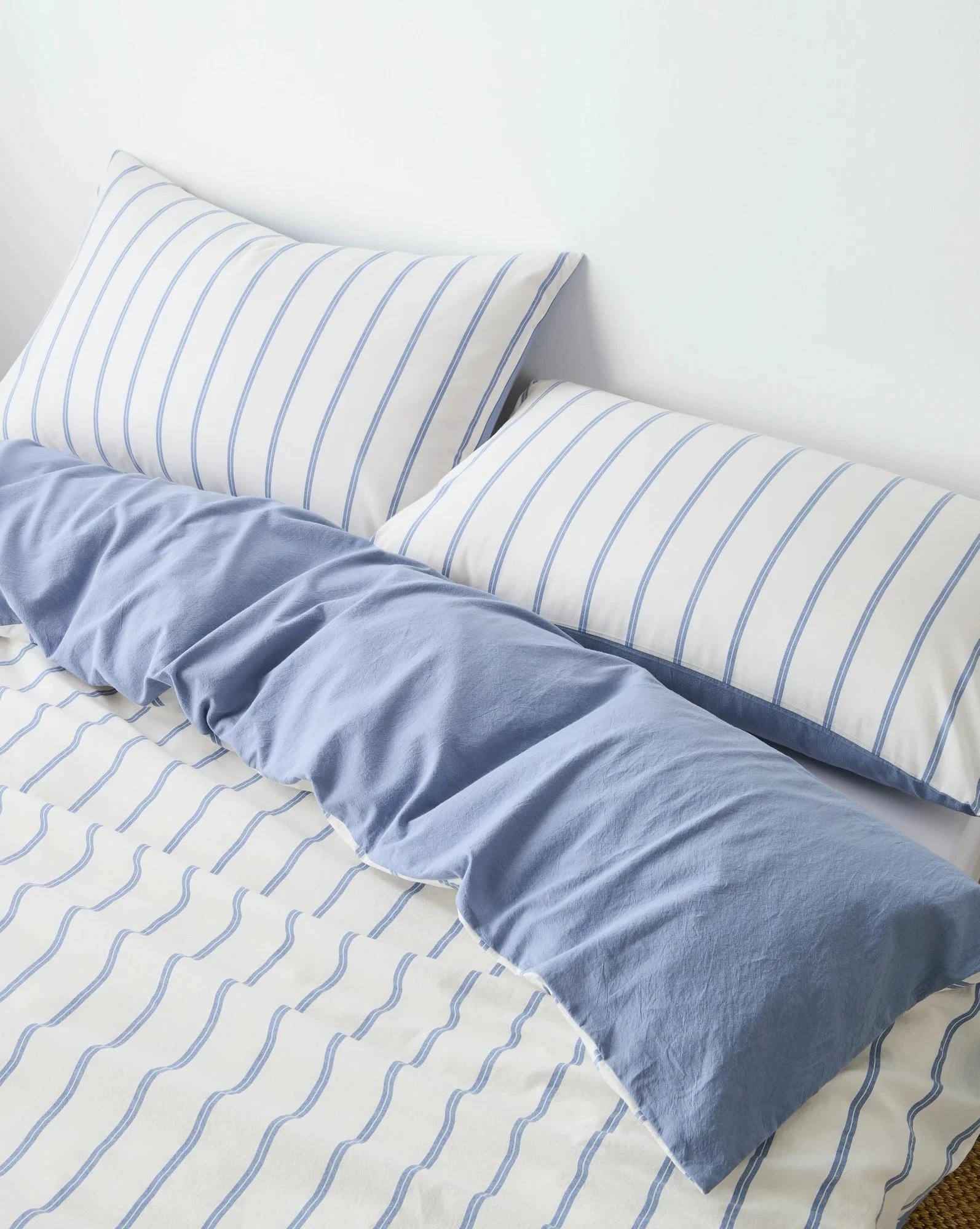 4 Arlo Stonewash Stripe Quilt Cover Set - King Bed - Blue, 4 of 8