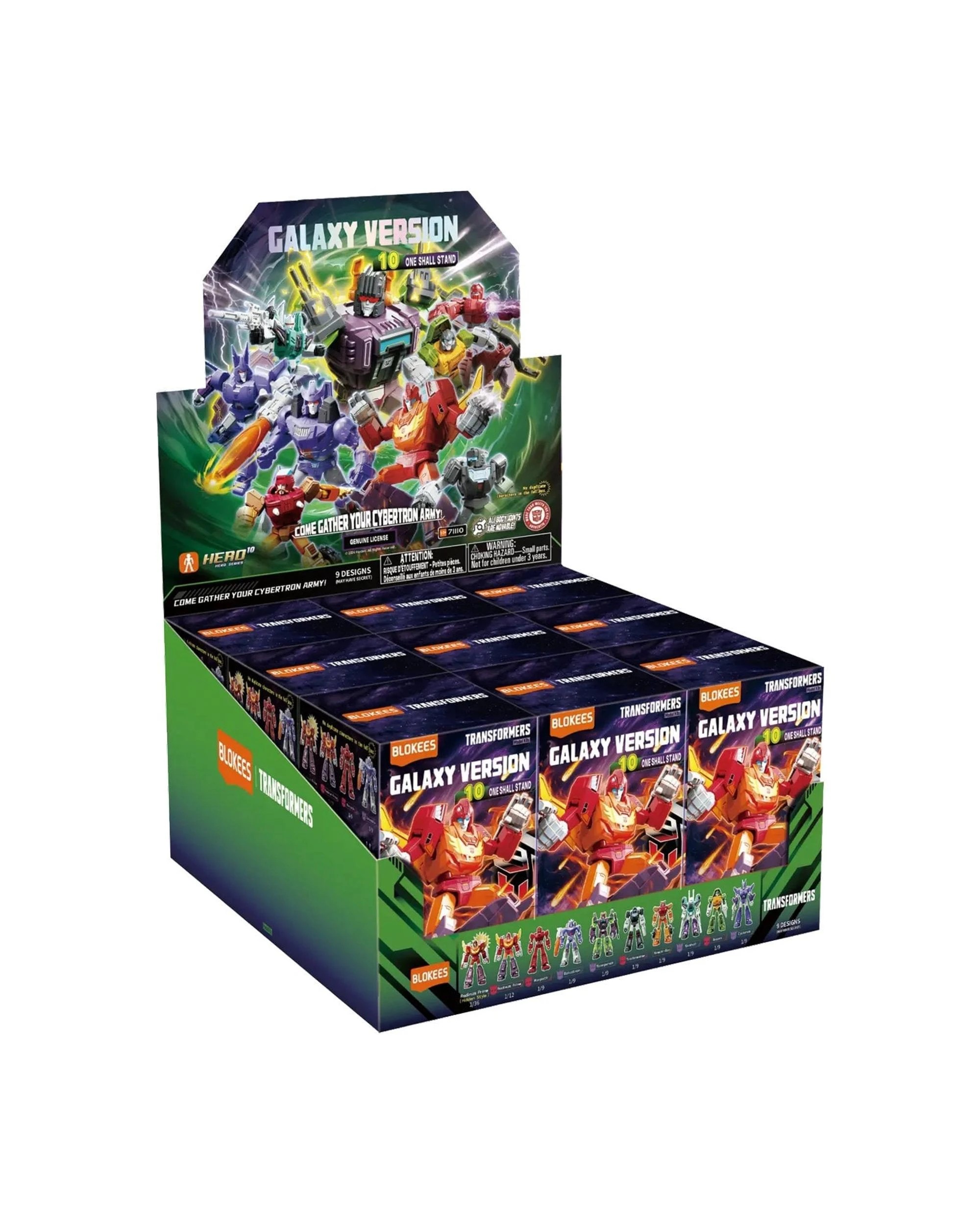 1 Blokees Transformers Galaxy Version 10 One Shall Stand Model Kit Blind Box Full Case Set of 9, 1 of 10