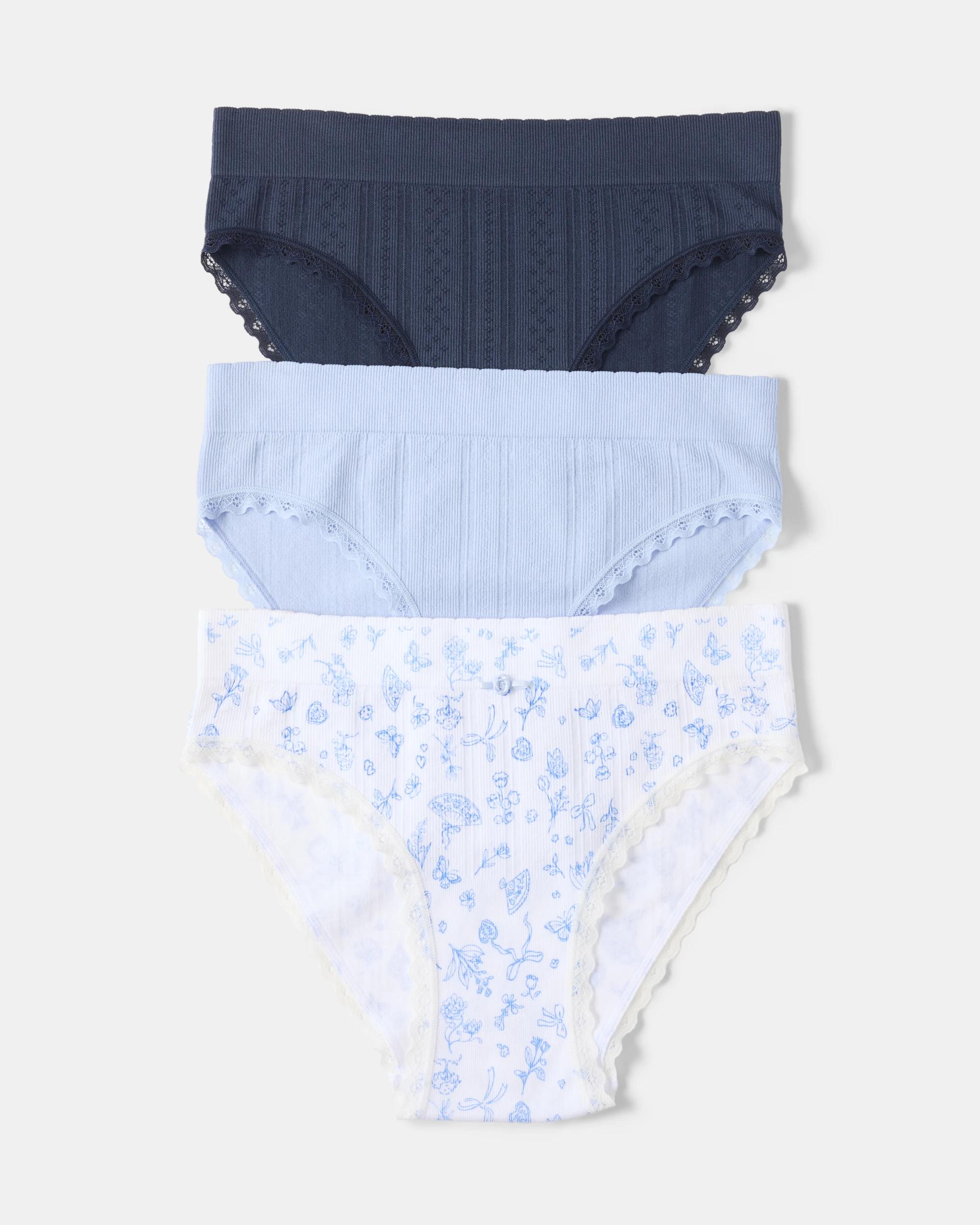 1 3 Pack Seamfree Rib Bikini Briefs Cottage, 1 of 10