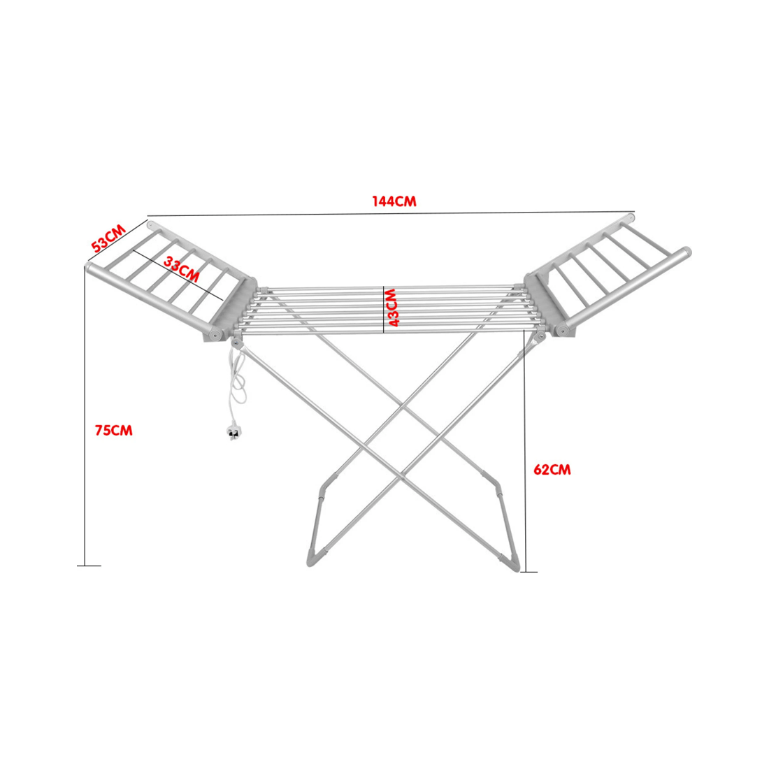 3 Pronti Heated Towel Clothes Rack Dryer Bathroom Air Warmer 230W, 3 of 5