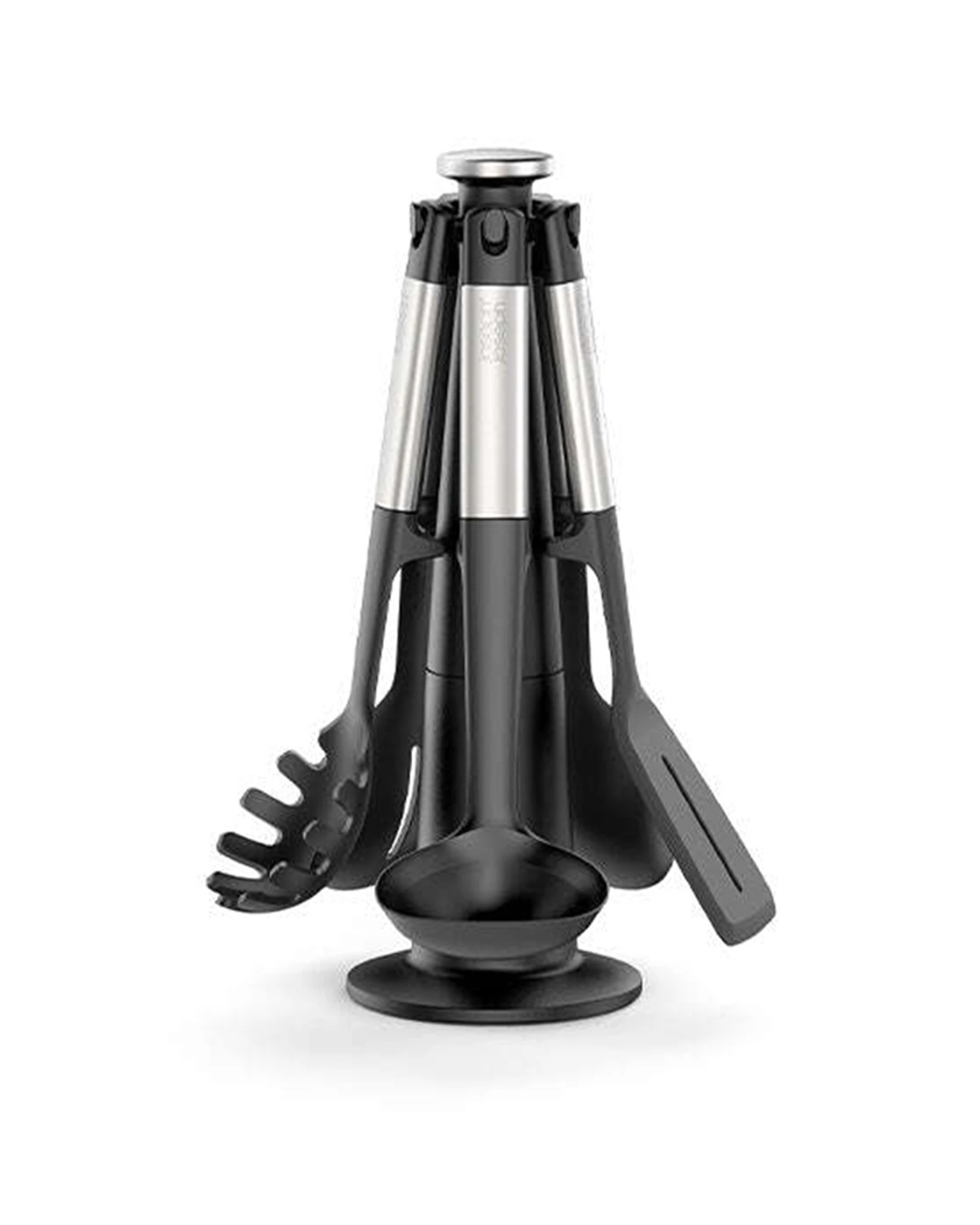 1 Joseph Joseph Elevate Silicone Steel Carousel Cooking Utensil Set 5pc - Black, 1 of 7