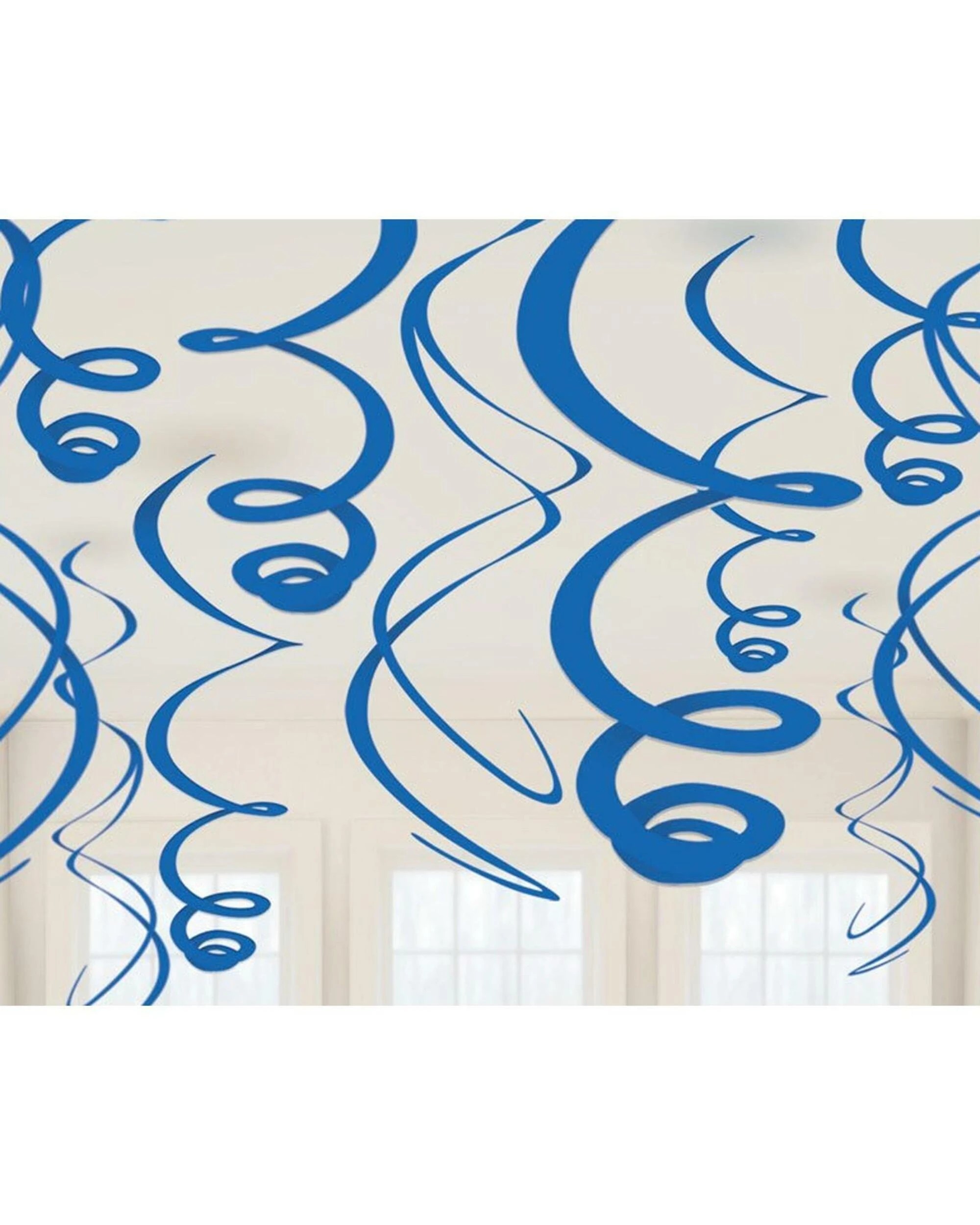 1 Amscan Royal Swirl Decorations Pack of 12 - Blue, 1 of 1