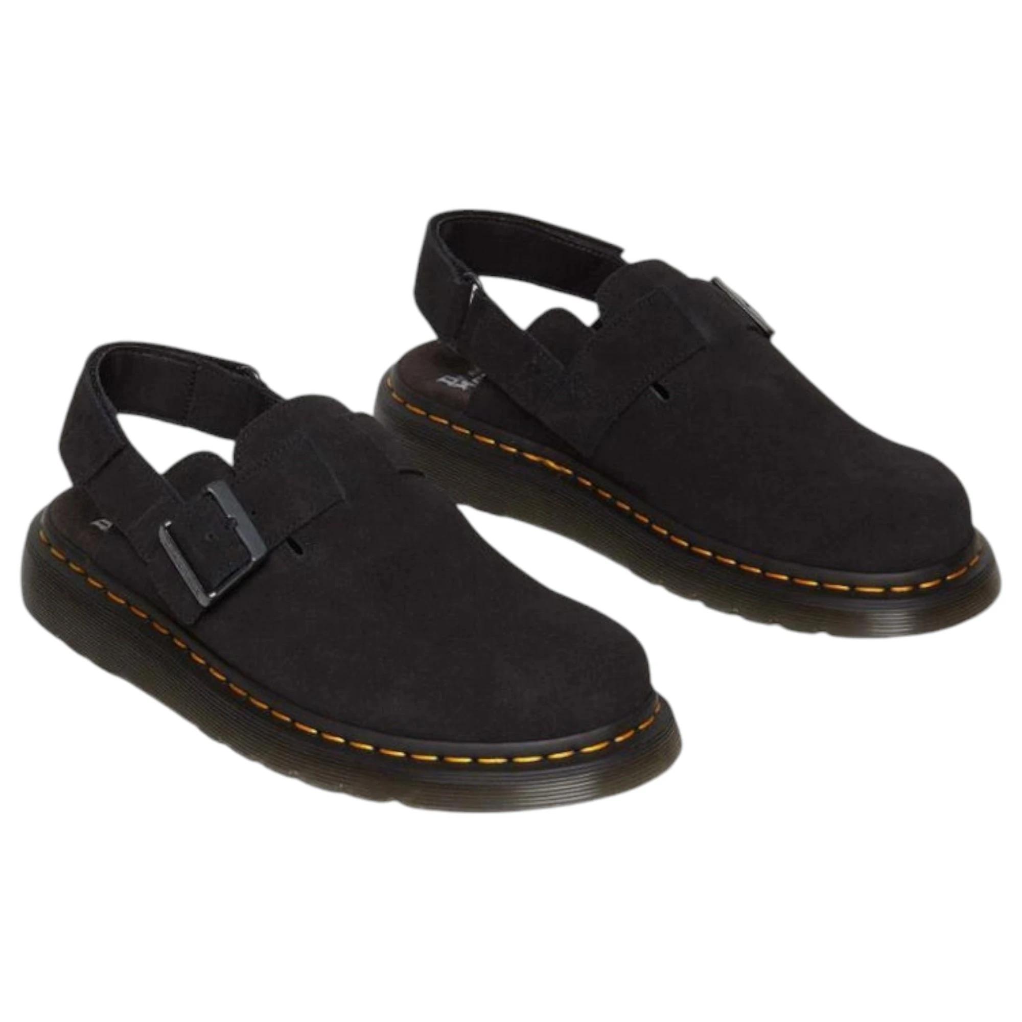 3 Dr. Martens Mens Jorge II Sandals Sling Back Shoes BLACK SUEDE, 3 of 8