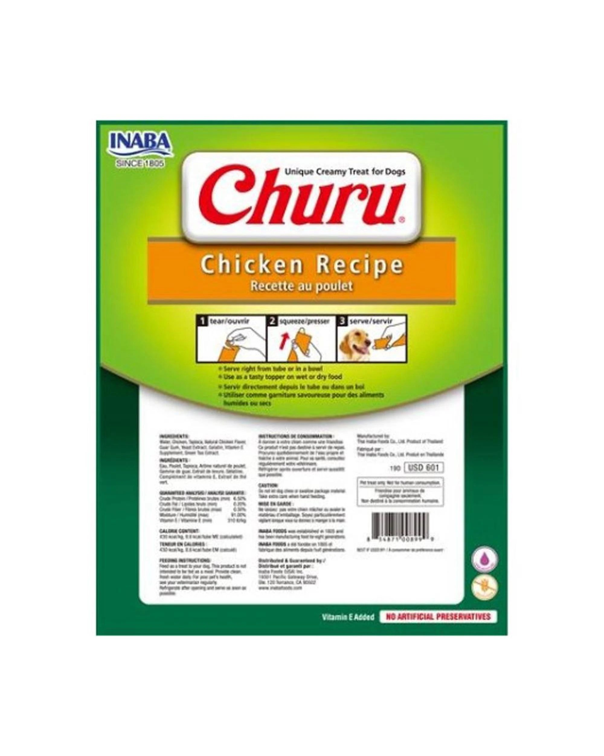 2 Inaba Churu Natural Dog Treat Chicken Recipe 6 x 160g, 2 of 2