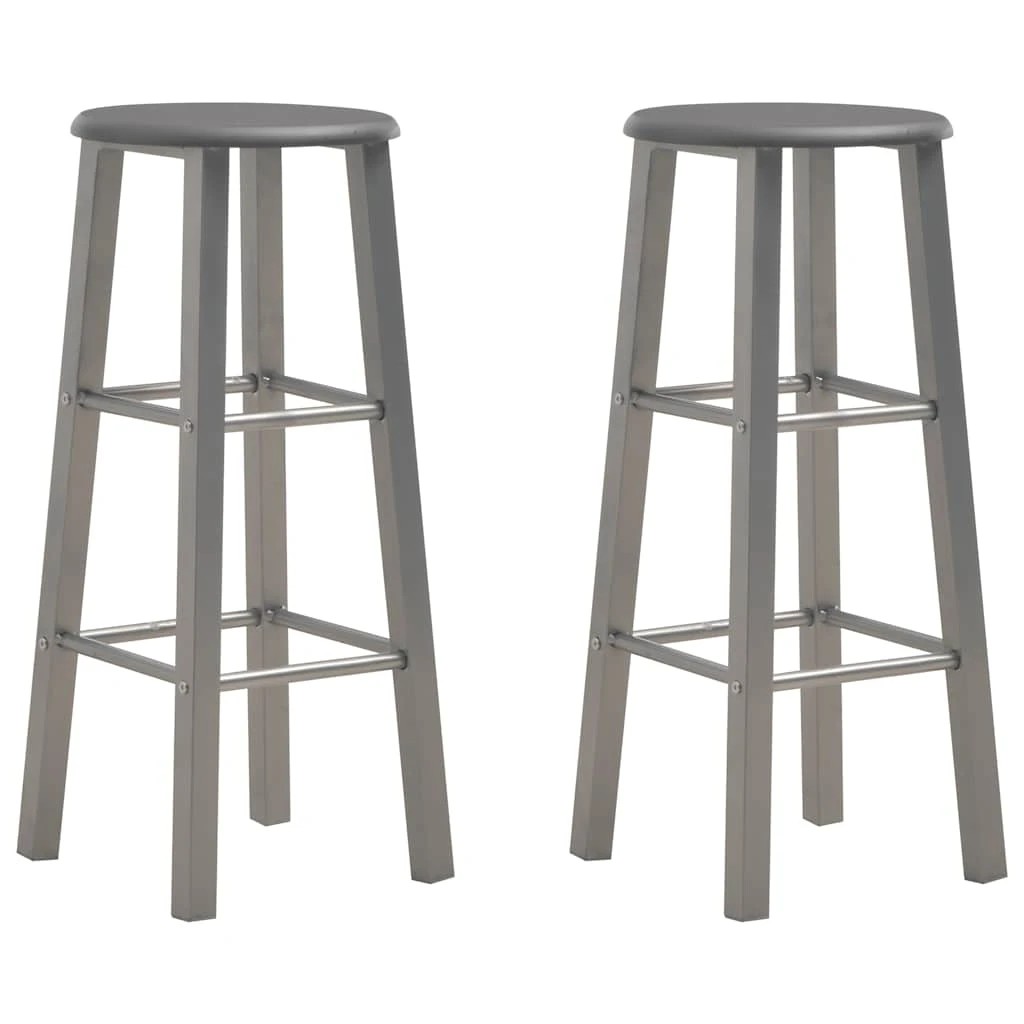 1 vidaXL Bar stool Footrest - Grey - Grey, 1 of 6