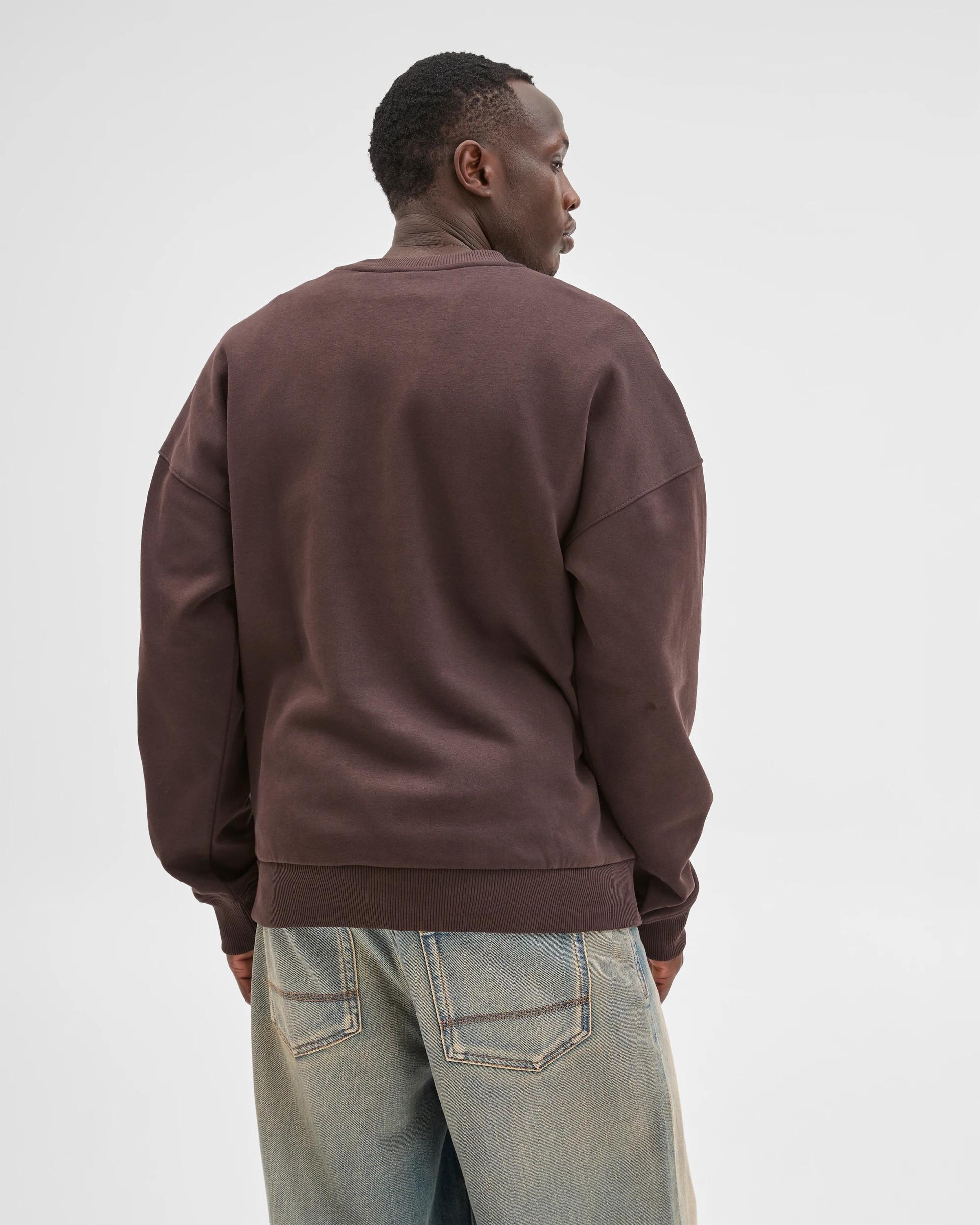 6 Commons Australian Cotton Blend Oversized Heavyweight Sweat Top DARK BROWN, 6 of 7