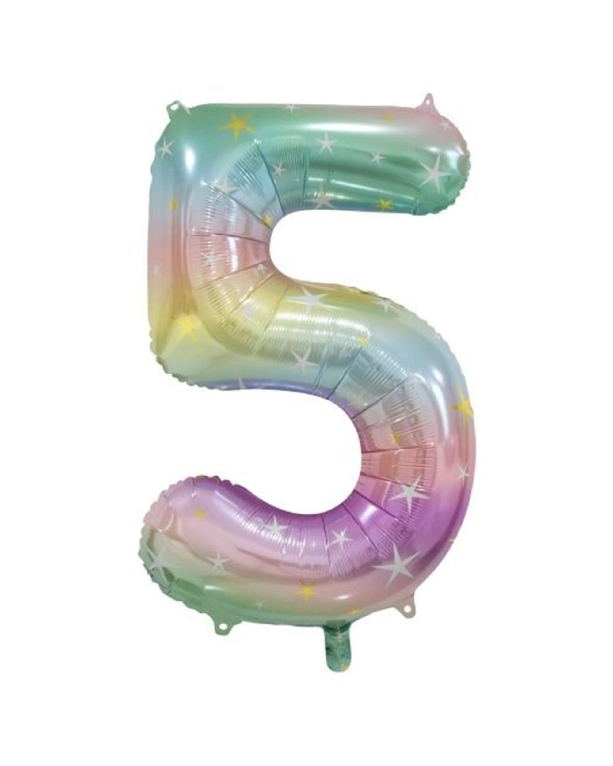 1 Alpen Decrotex Foil Balloon Number 5 Party Decoration 34 Inches Pastel Rainbow - Multi, 1 of 1