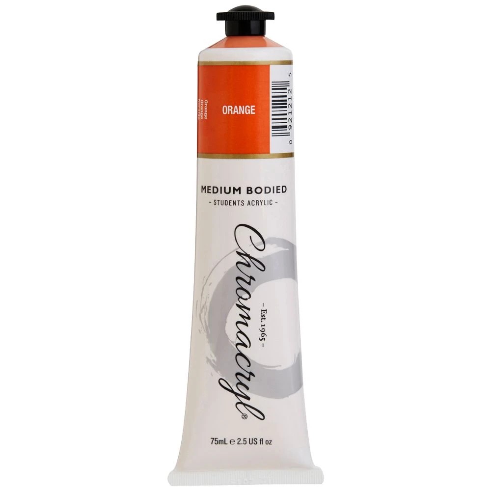 1 Chromacryl Student Acrylic Paint 75mL Orange, 1 of 1