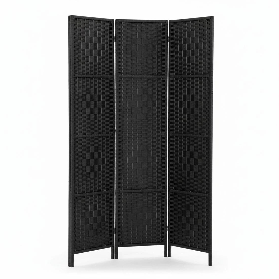 6 Artiss 4 Panel Room Divider Screen 163x170cm Woven - Black, 6 of 8