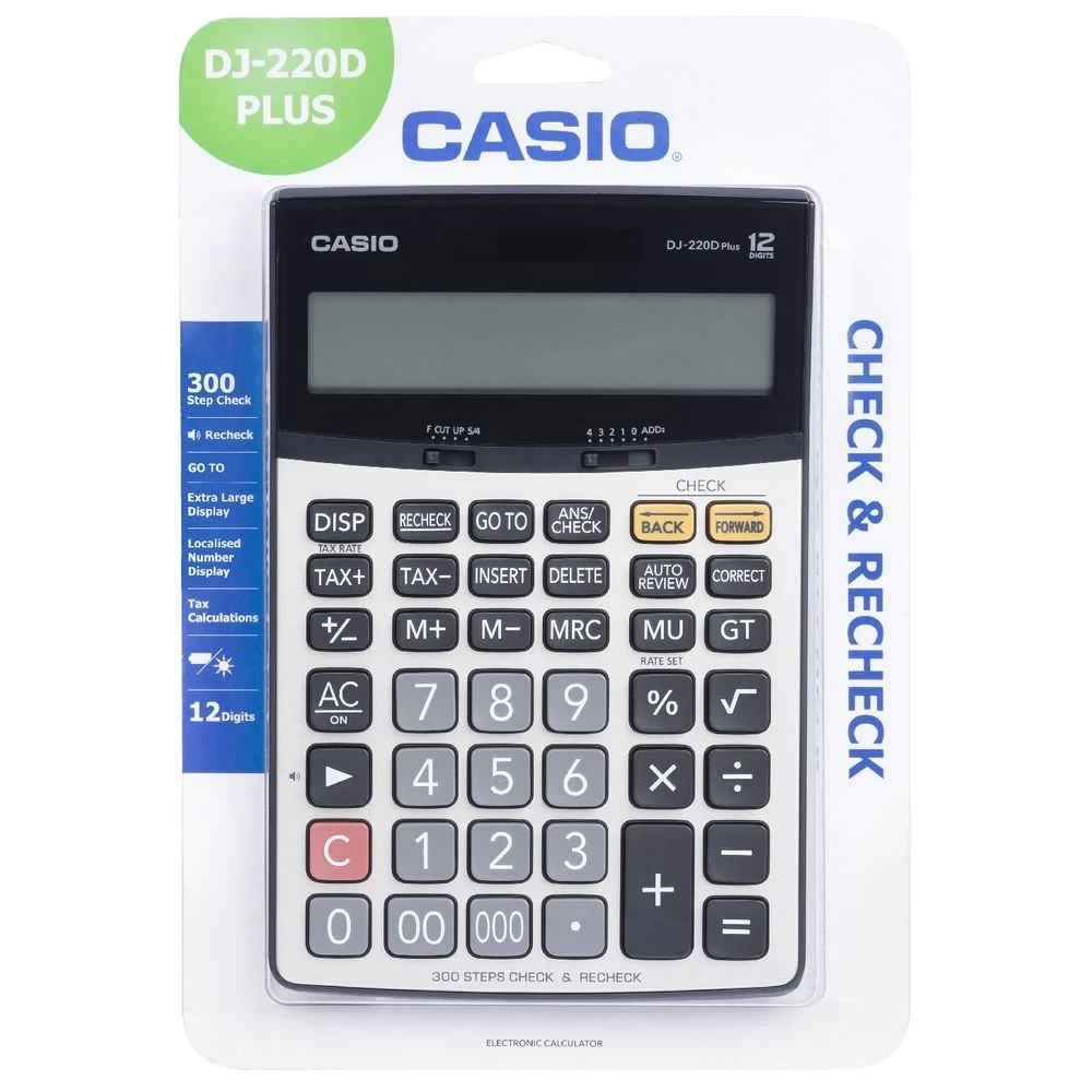 2 Casio 12 Digit Heavy Duty Desktop Calculator DJ-200D, 2 of 3
