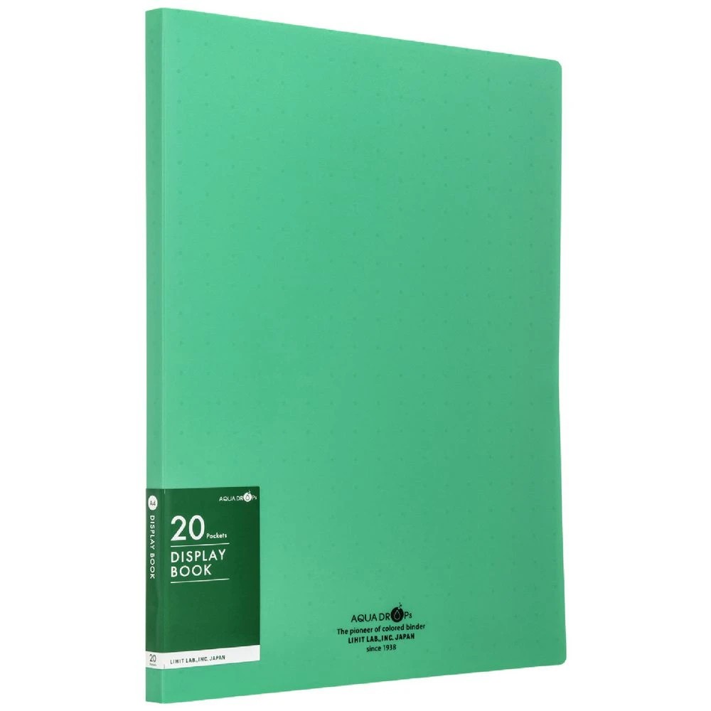 1 Aqua Drops Display Book A4 20 Pockets Vivid Green, 1 of 4