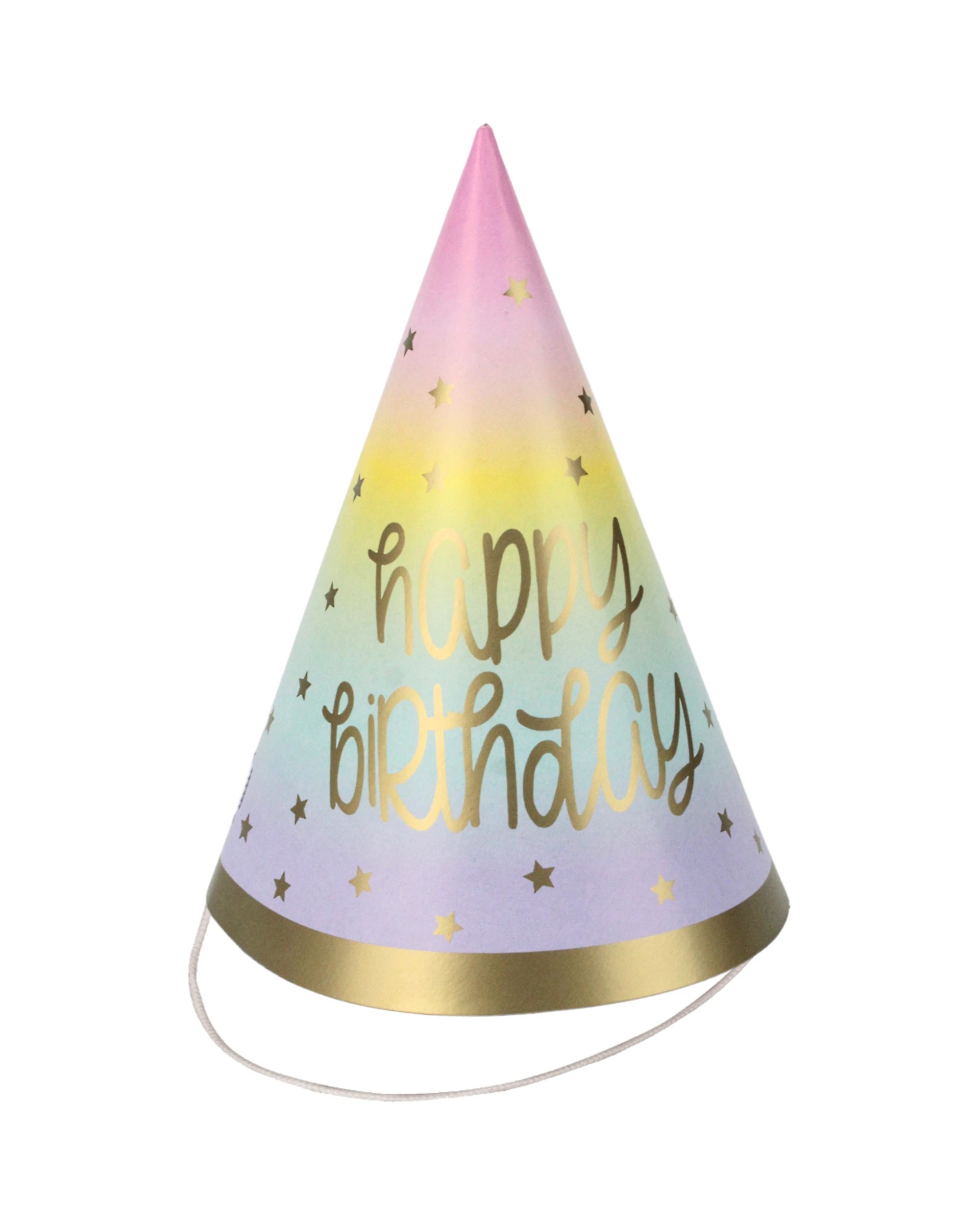 1 Meteor Rainbow Stars Happy Birthday Party Hats Pack of 8 - Multi, 1 of 3