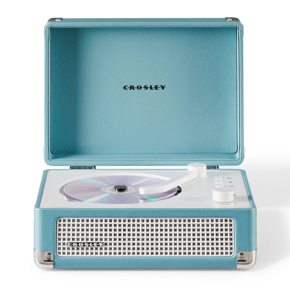 1 Crosley Cruiser Portable Retro CD Player with Stereo Bluetooth Speakers, FM Radio - Turqouise - Blue, 1 of 6