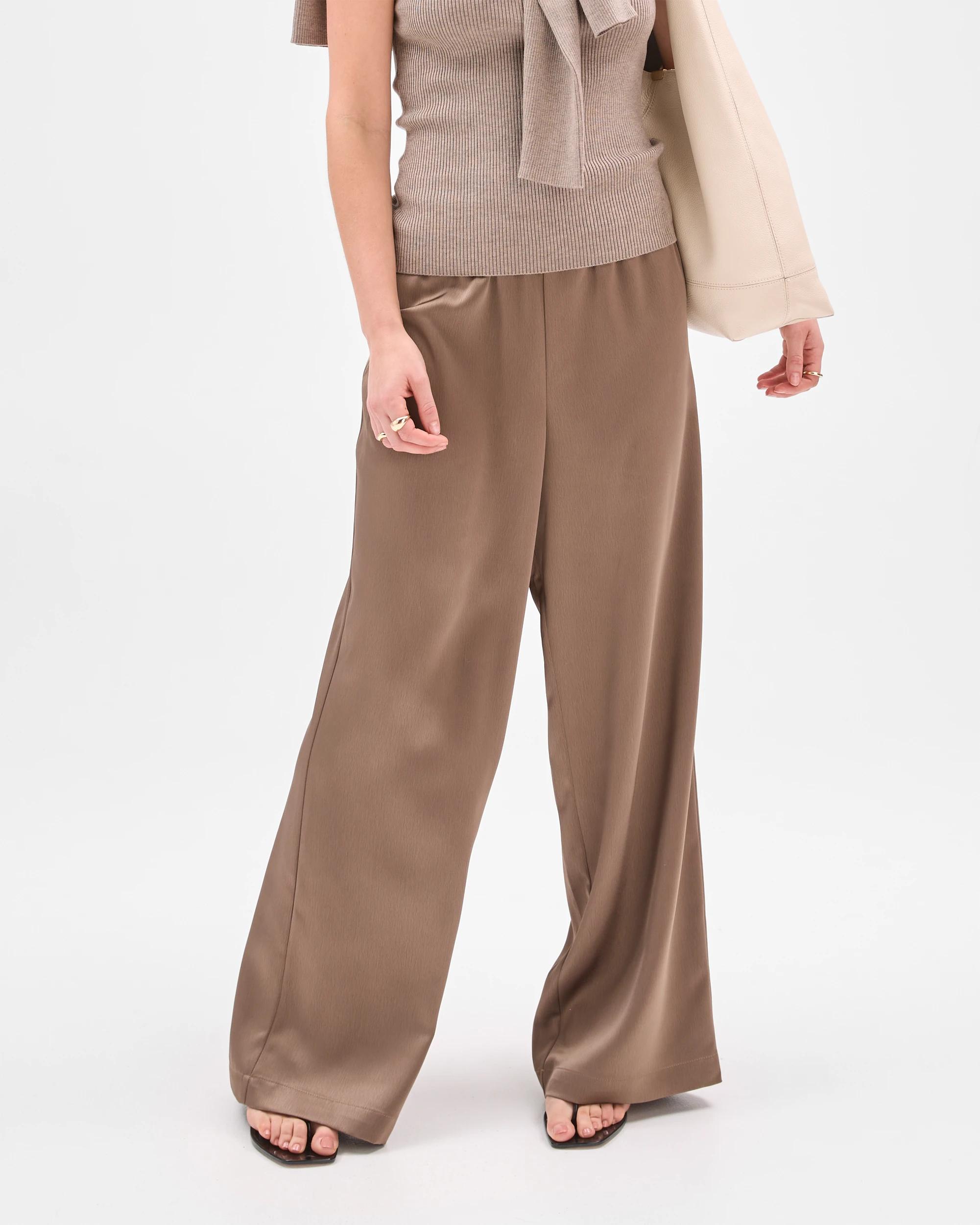 7 Lily Loves Satin Pants SMOKED TAUPE, 7 of 7