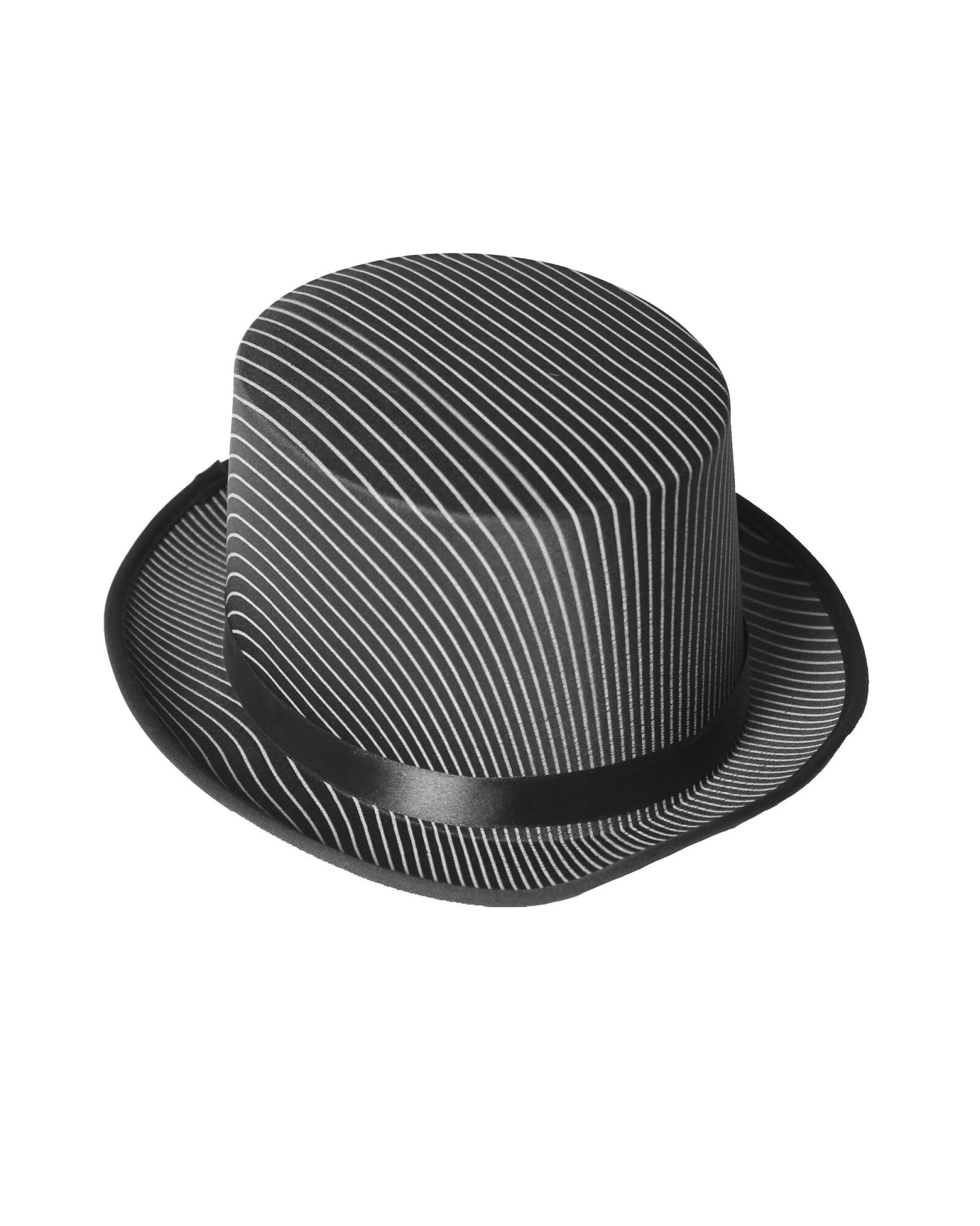 1 Pinstripe Gangster Party Costume Top Hat, 1 of 3