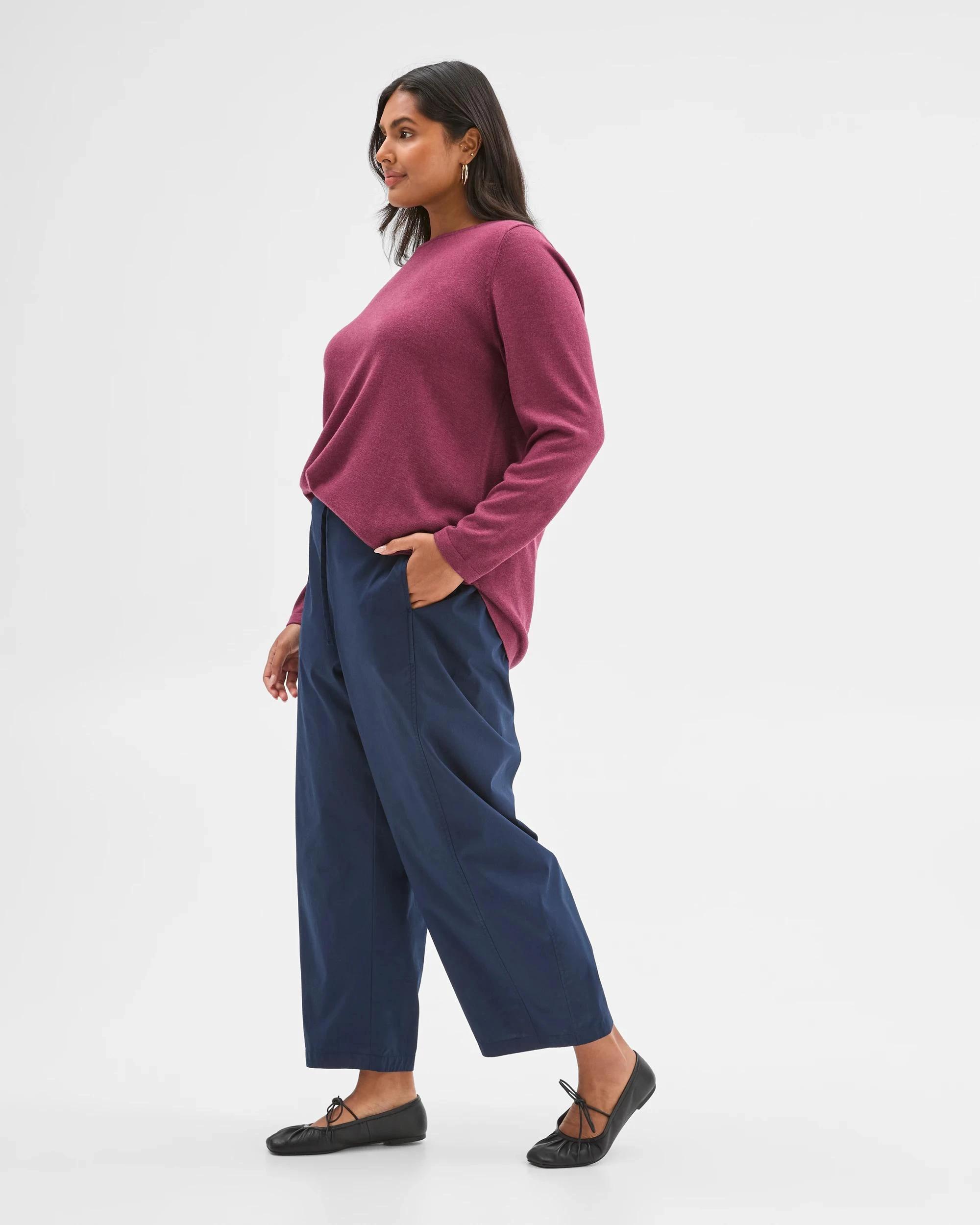 3 Target Curve Plus Size Long Sleeve Curve Hem Rib Jumper CRUSHED VIOLET MARLE, 3 of 6