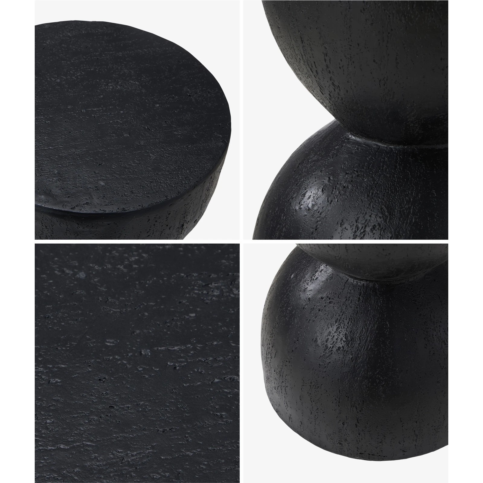 3 Oikiture Side Table Coffee Bedside End Stool Stand Stone Outdoor Indoor
 - Black, 3 of 8