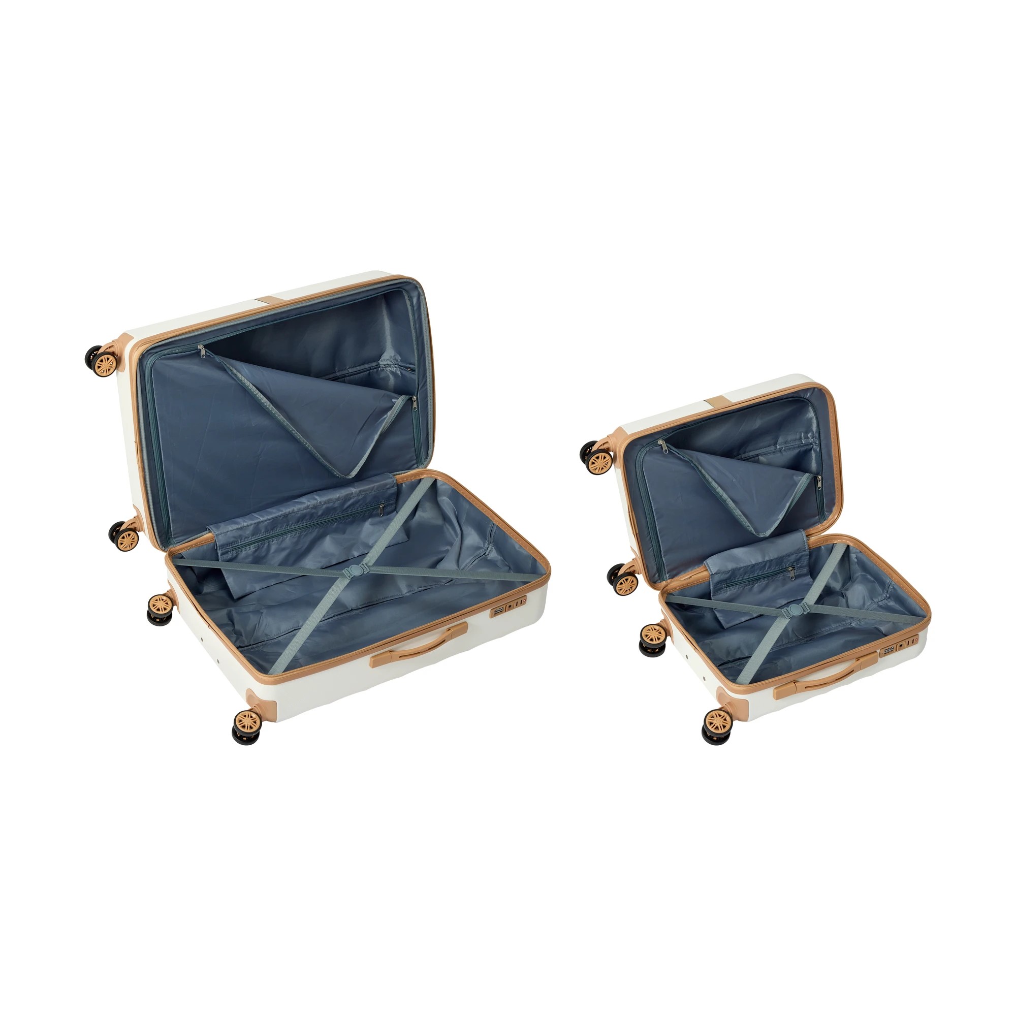 3 2 Piece Two Tone Hard Case Set - Cream, 3 of 8